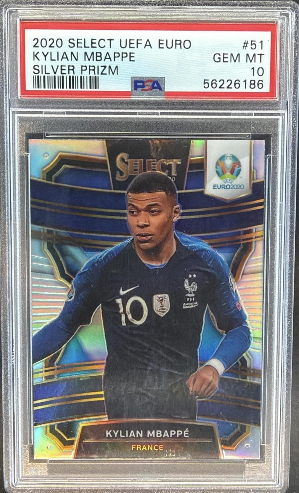 2020 PANINI SELECT UEFA EURO KYLIAN MBAPPE #51 SILVER PRIZM GEM MT 10 56226186