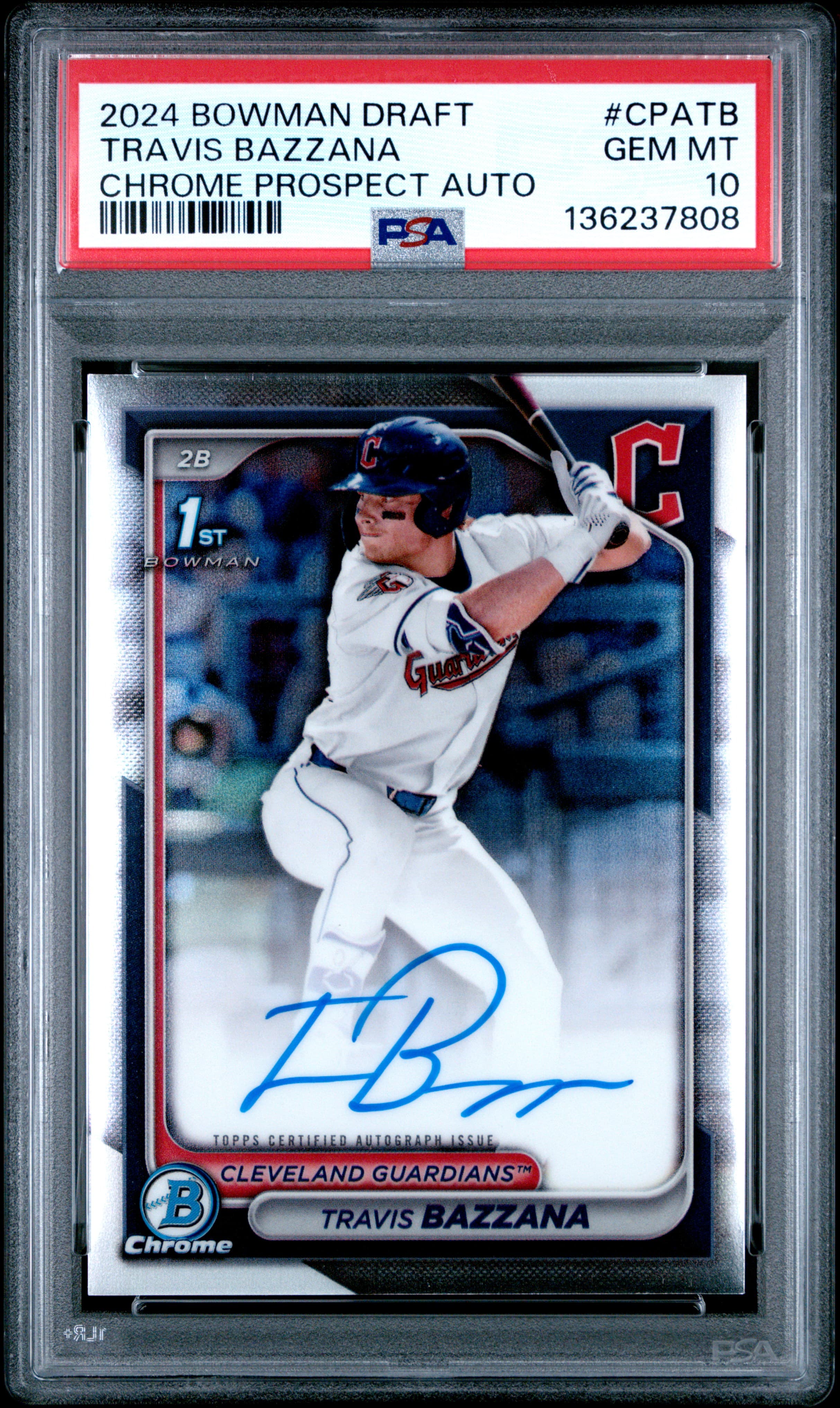 2024 BOWMAN DRAFT CHROME PROSPECT AUTOGRAPHS TRAVIS BAZZANA #CPATB CHROME PROSPECT AUTO GEM MT 10 136237808