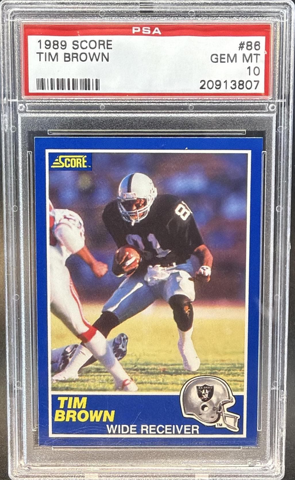 1989 SCORE TIM BROWN #86 GEM MT 10 20913807
