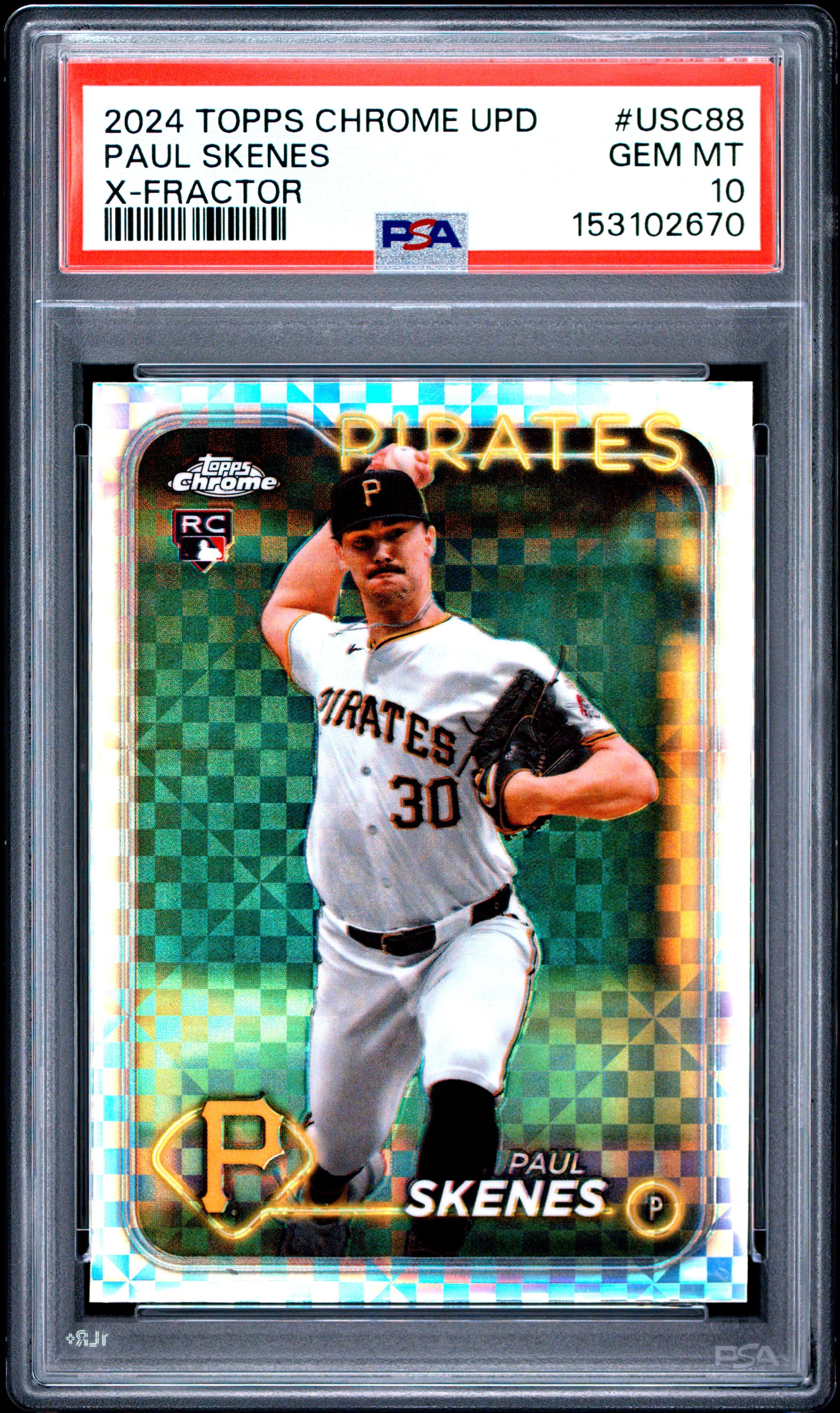 2024 TOPPS CHROME UPDATE PAUL SKENES #USC88 X-FRACTOR GEM MT 10 153102670