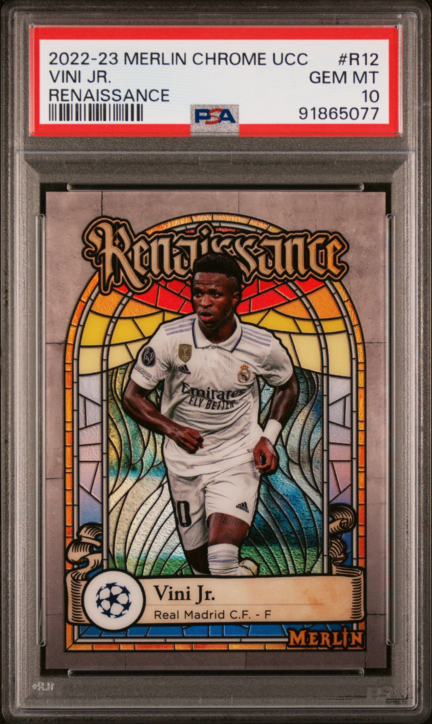 2022-23 TOPPS MERLIN CHROME UEFA CLUB COMPETITIONS RENAISSANCE VINI JR. #R12 GEM MT 10 91865077