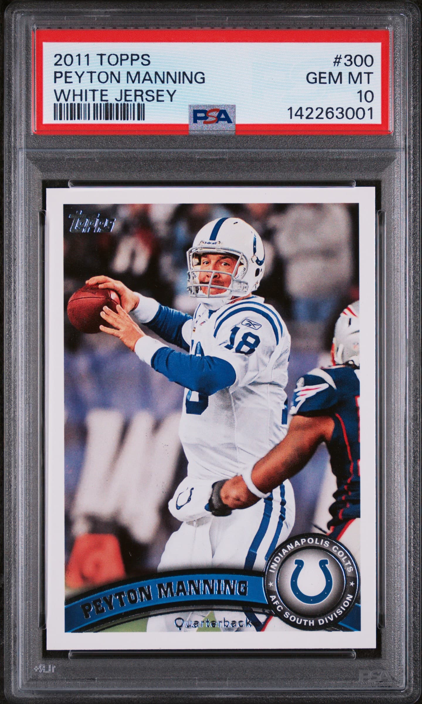 2011 TOPPS PEYTON MANNING #300 WHITE JERSEY GEM MT 10 142263001