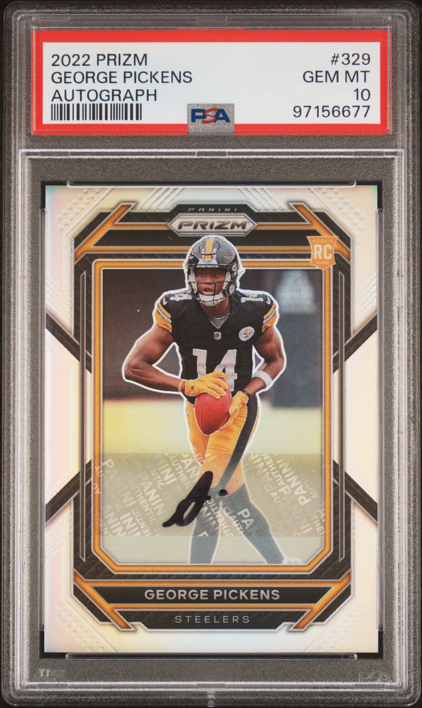 2022 PANINI PRIZM GEORGE PICKENS #329 AUTOGRAPH GEM MT 10 97156677