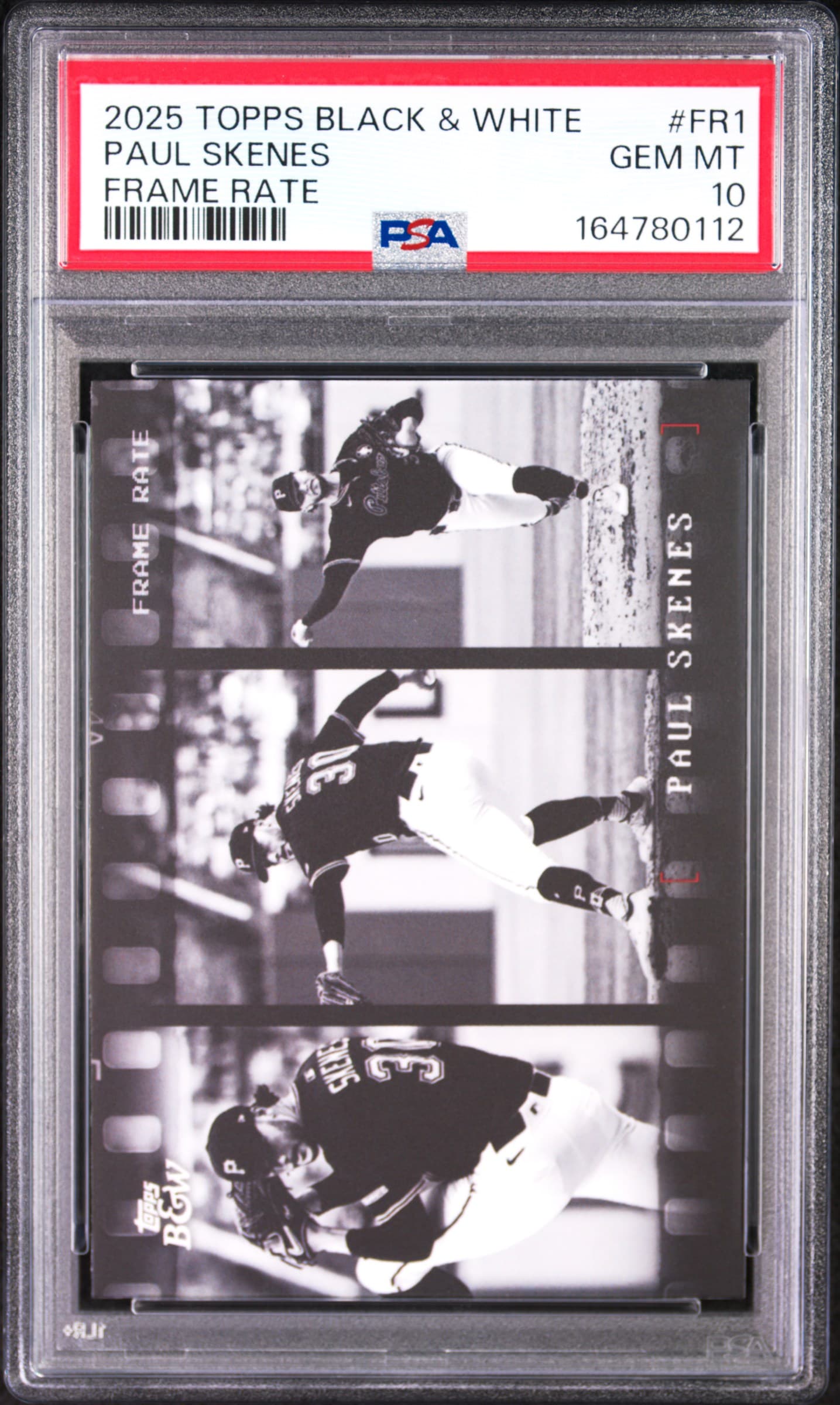 2025 TOPPS BLACK AND WHITE FRAME RATE PAUL SKENES #FR1 GEM MT 10 164780112