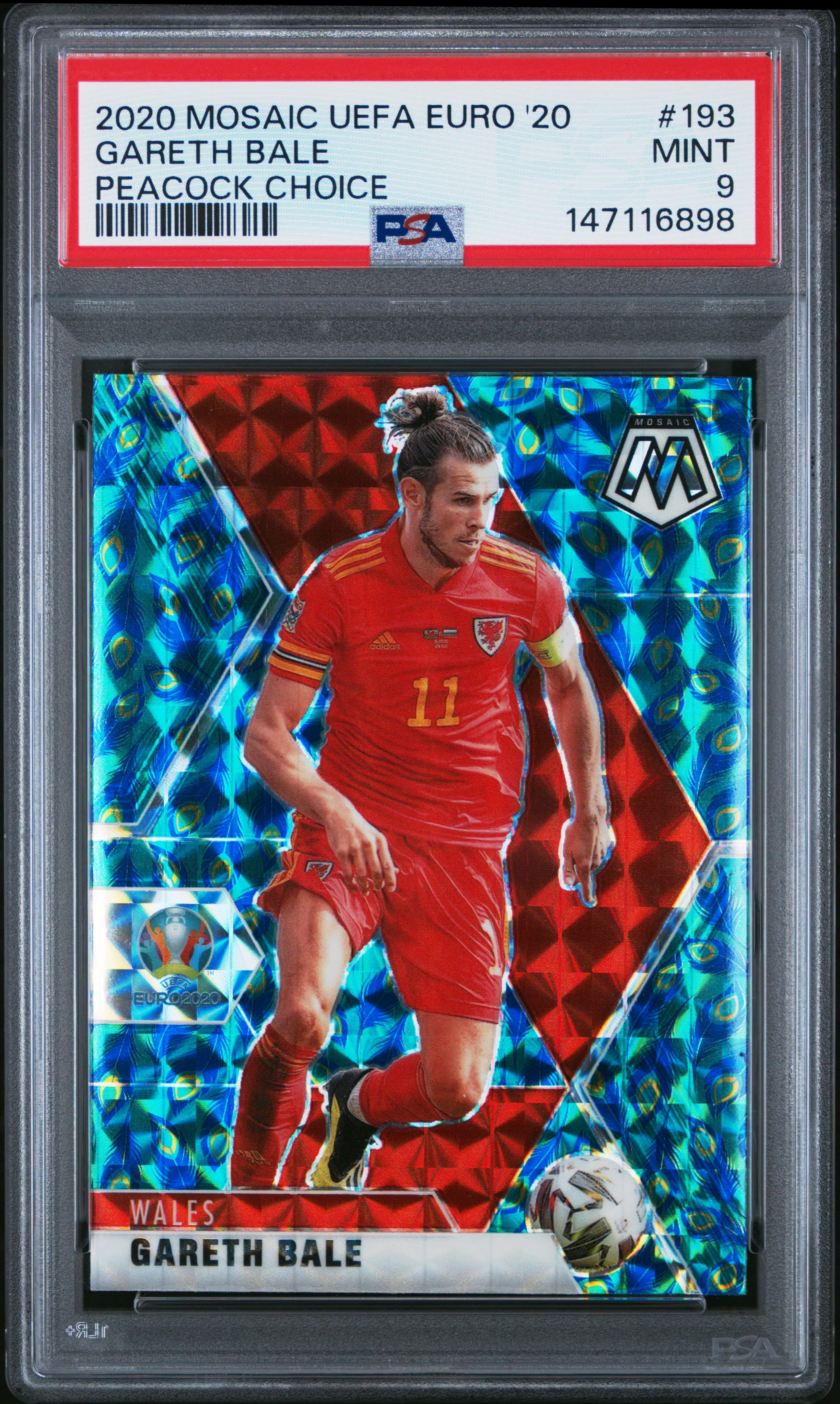 2020 PANINI MOSAIC UEFA EURO 2020 GARETH BALE #193 PEACOCK CHOICE MINT 9 147116898