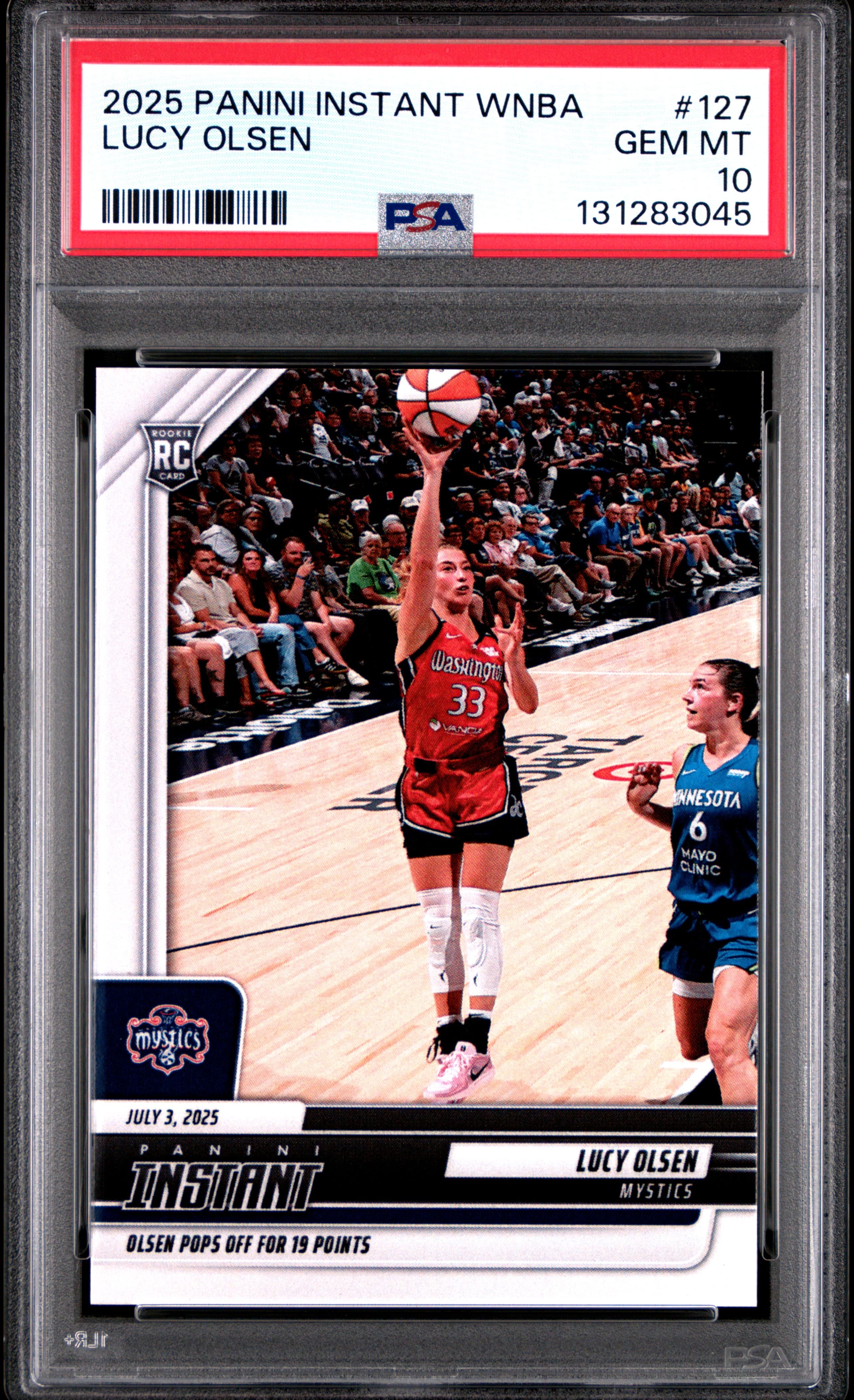 2025 PANINI INSTANT WNBA LUCY OLSEN #127 GEM MT 10 131283045