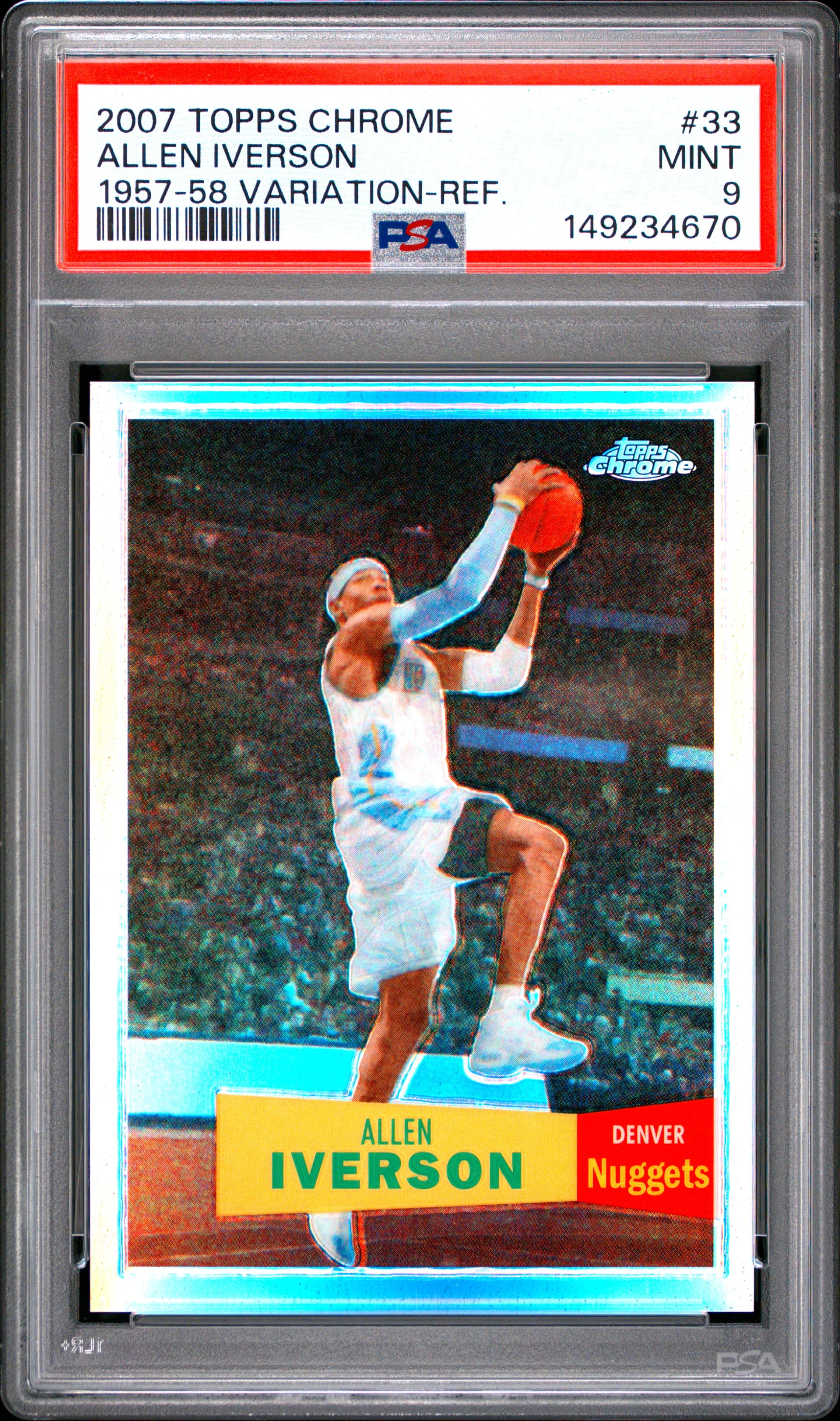 2007 TOPPS CHROME ALLEN IVERSON #33 1957-58 VARIATION-REF. MINT 9 149234670