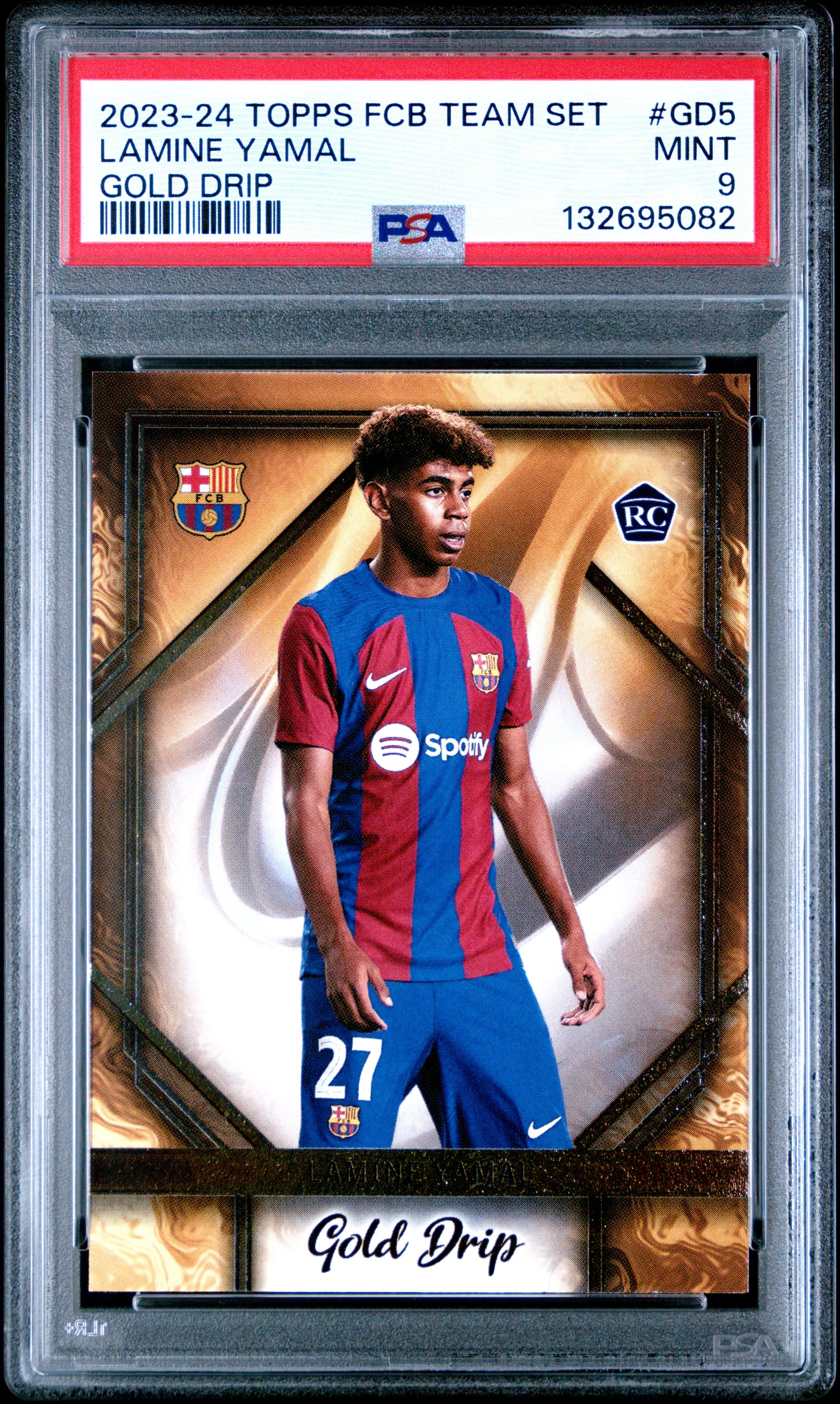 2023 TOPPS FC BARCELONA TEAM SET GOLD DRIP LAMINE YAMAL #GD5 MINT 9 132695082