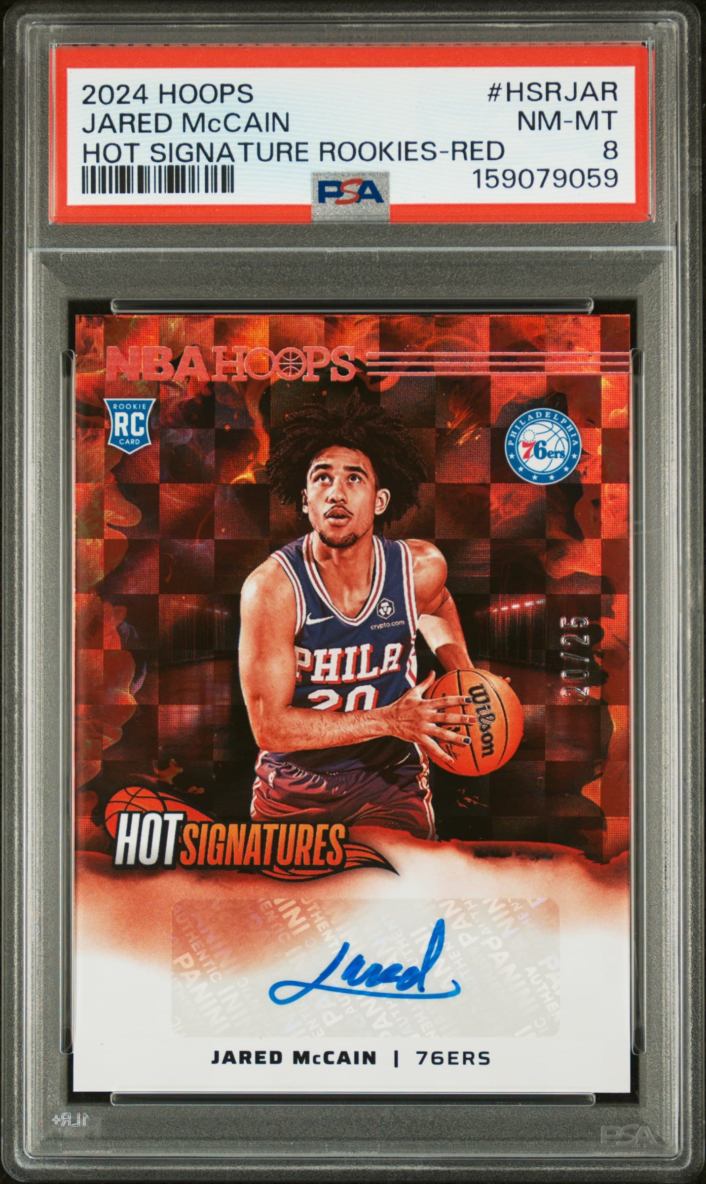 2024 PANINI NBA HOOPS HOT SIGNATURES ROOKIES JARED McCAIN #HSRJAR HOT SIGNATURE ROOKIES-RED NM-MT 8 159079059