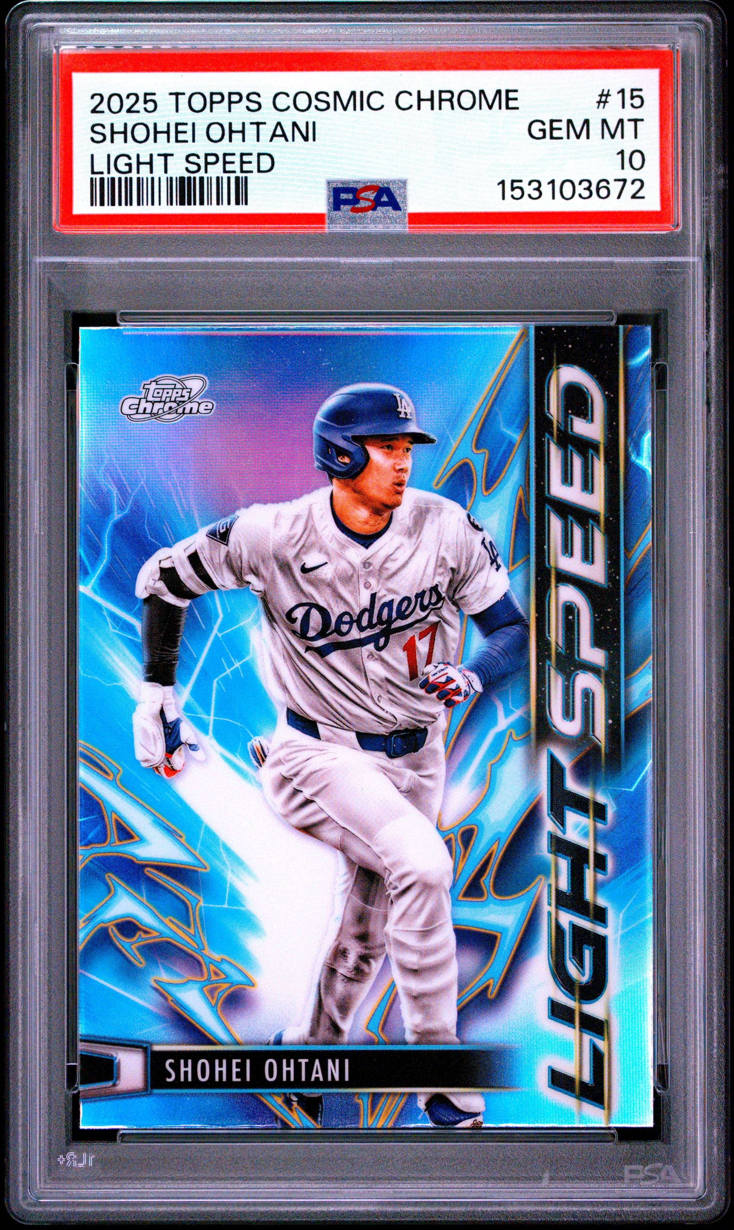 2025 TOPPS COSMIC CHROME LIGHT SPEED SHOHEI OHTANI #15 GEM MT 10 153103672