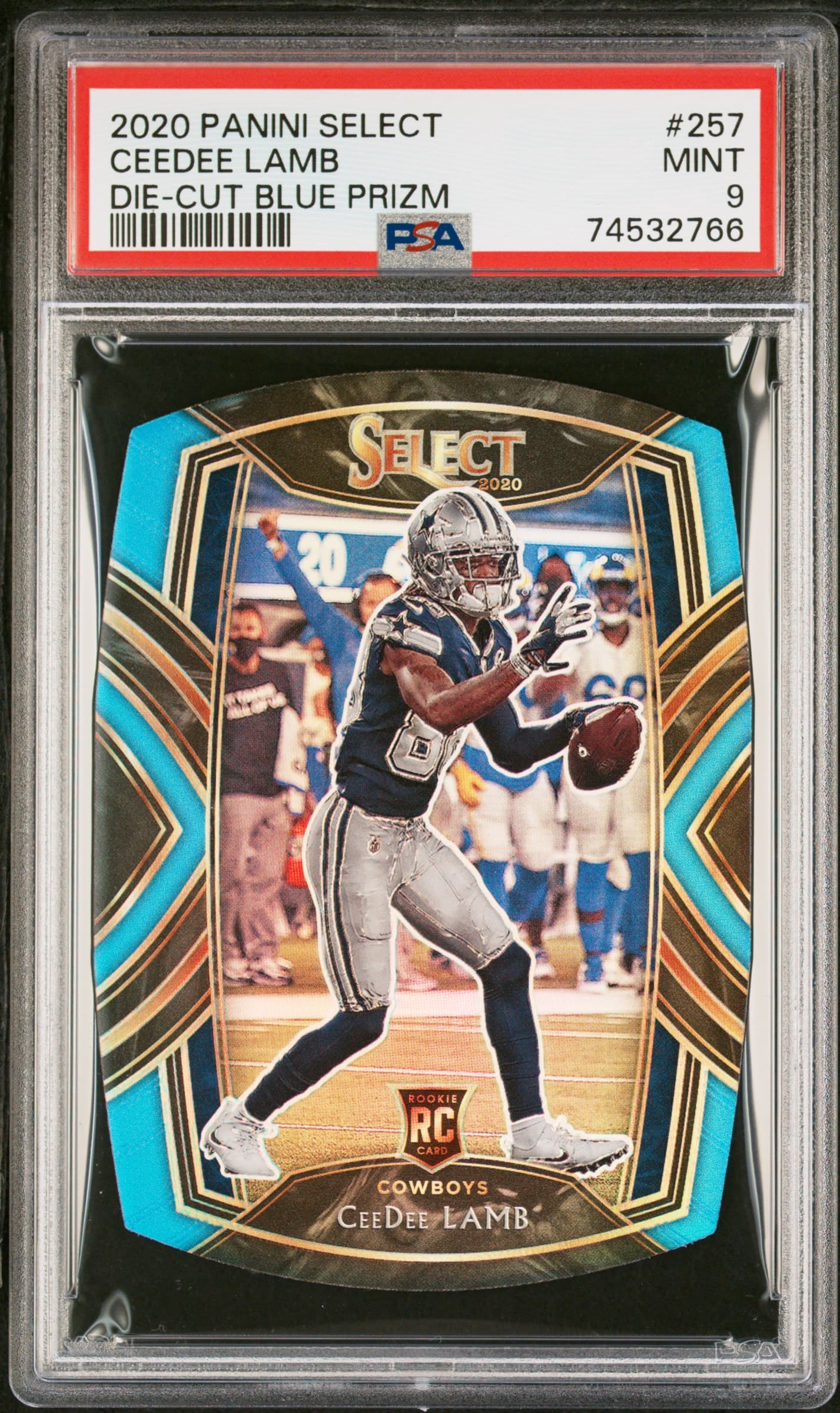 2020 PANINI SELECT CEEDEE LAMB #257 DIE-CUT BLUE PRIZM MINT 9 74532766