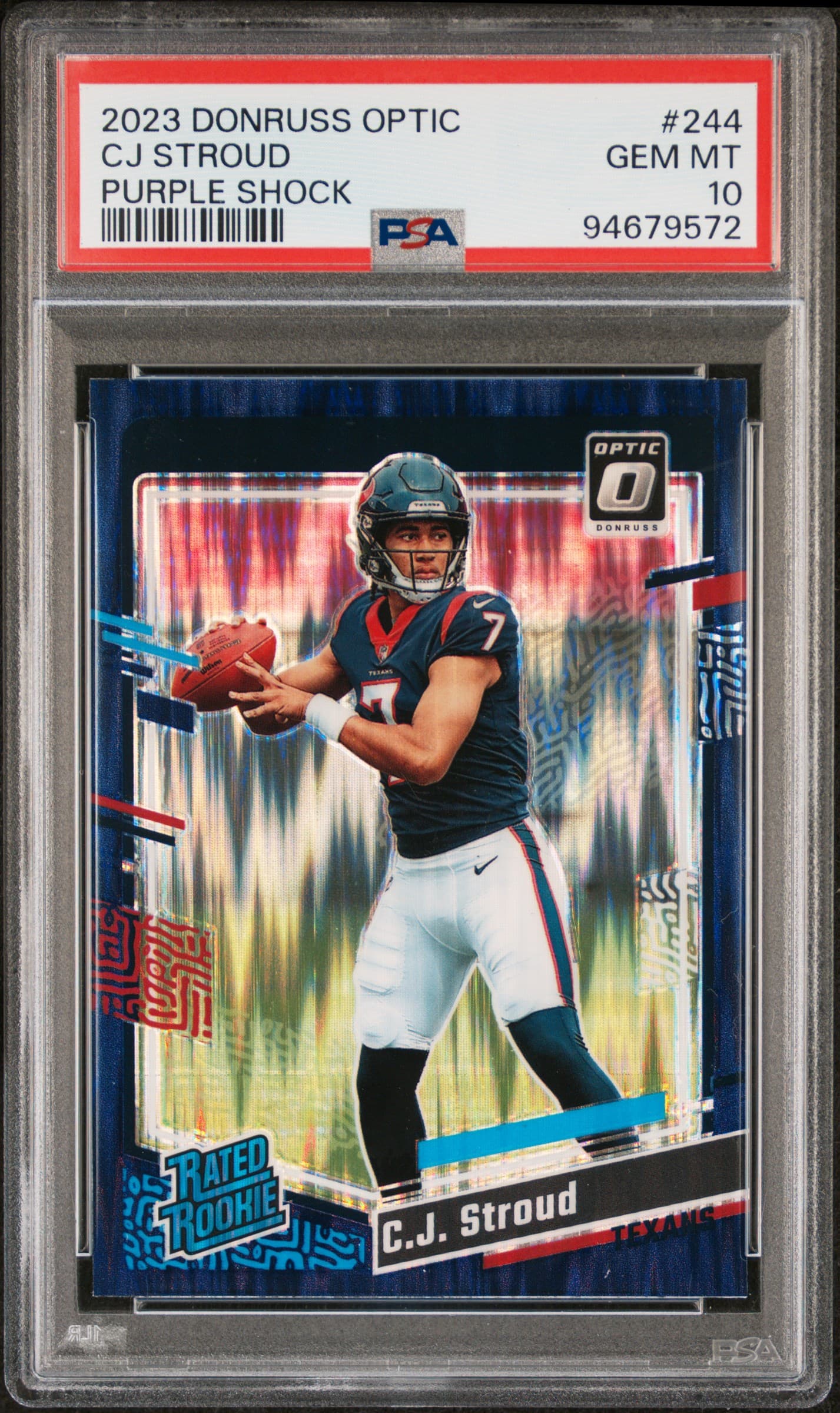 2023 PANINI DONRUSS OPTIC CJ STROUD #244 PURPLE SHOCK GEM MT 10 94679572
