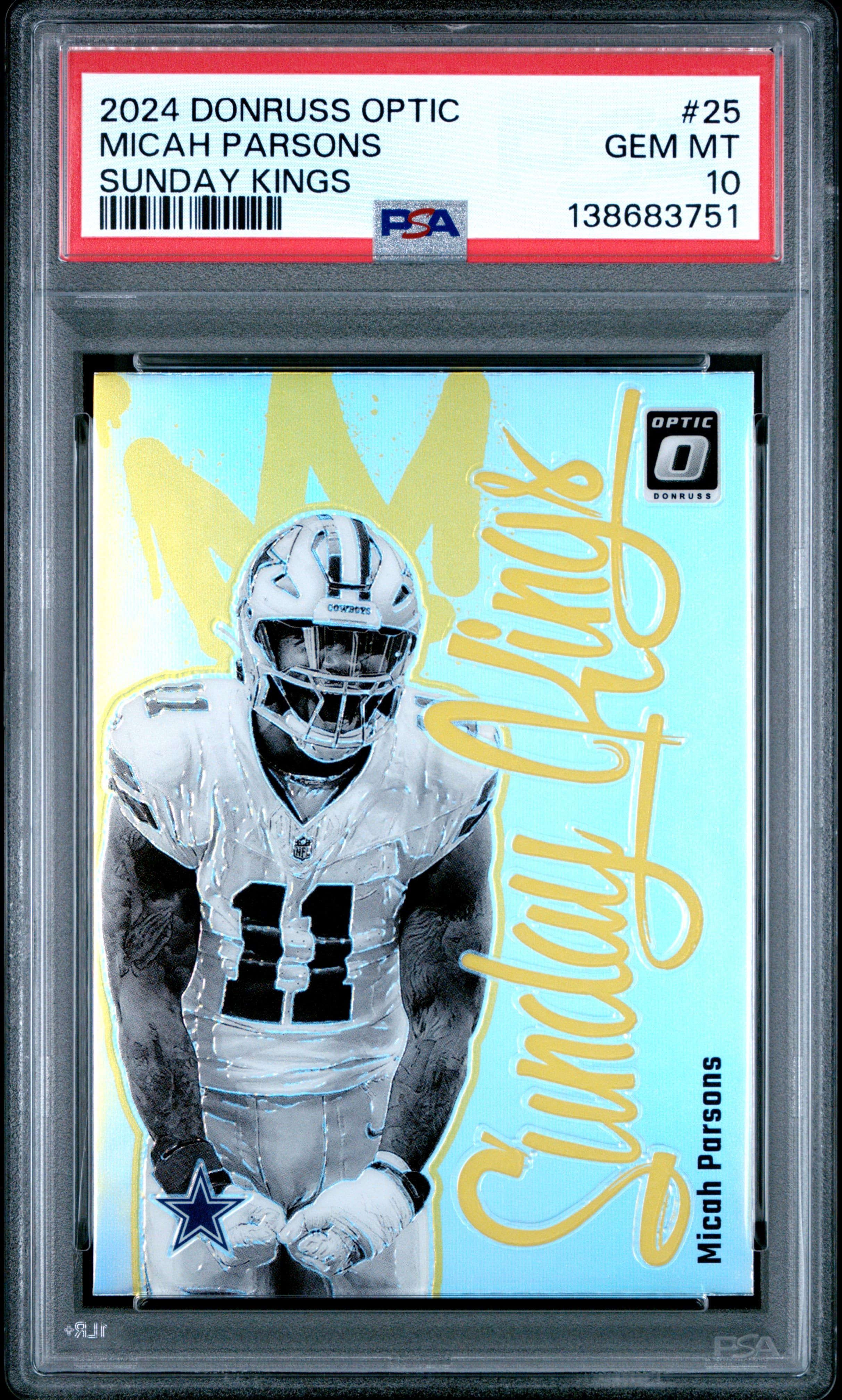 2024 PANINI DONRUSS OPTIC SUNDAY KINGS MICAH PARSONS #25 GEM MT 10 138683751