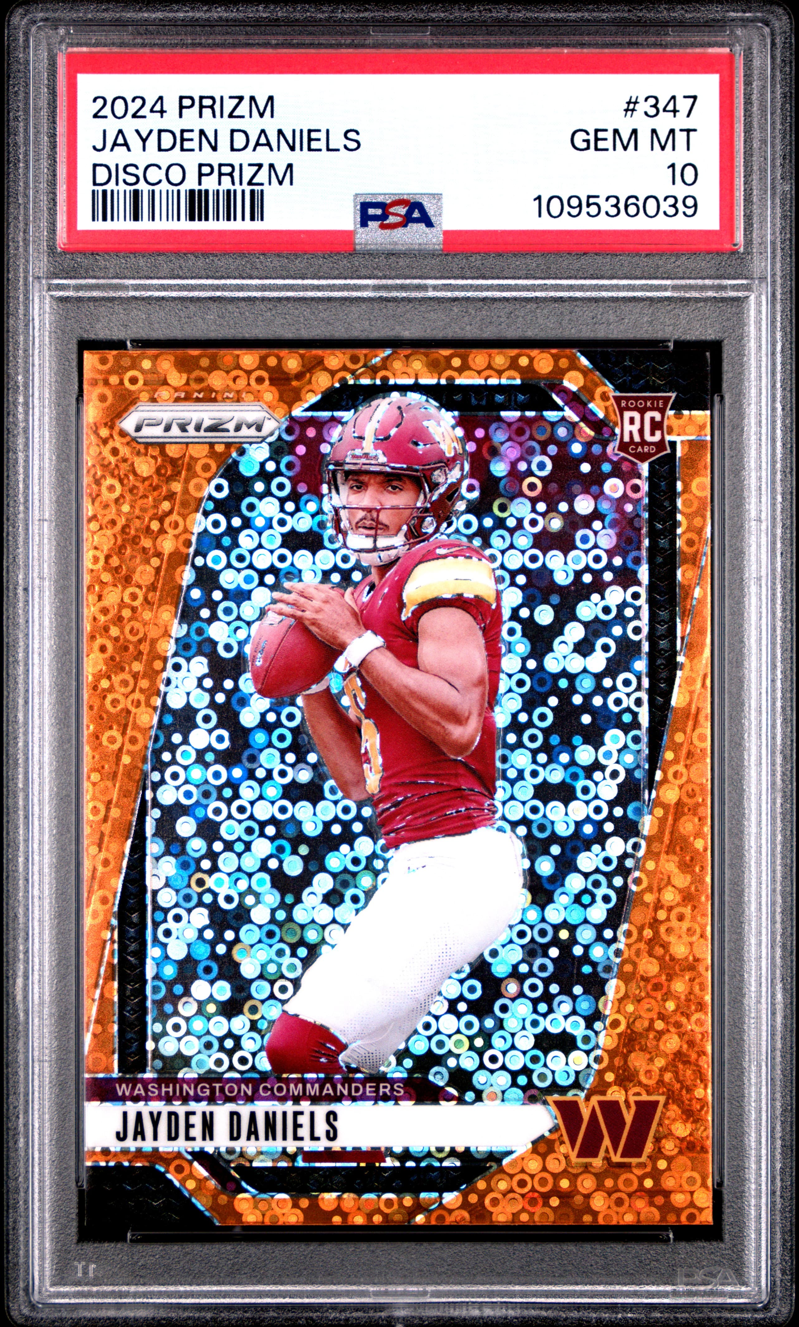 2024 PANINI PRIZM JAYDEN DANIELS #347 DISCO PRIZM GEM MT 10 109536039