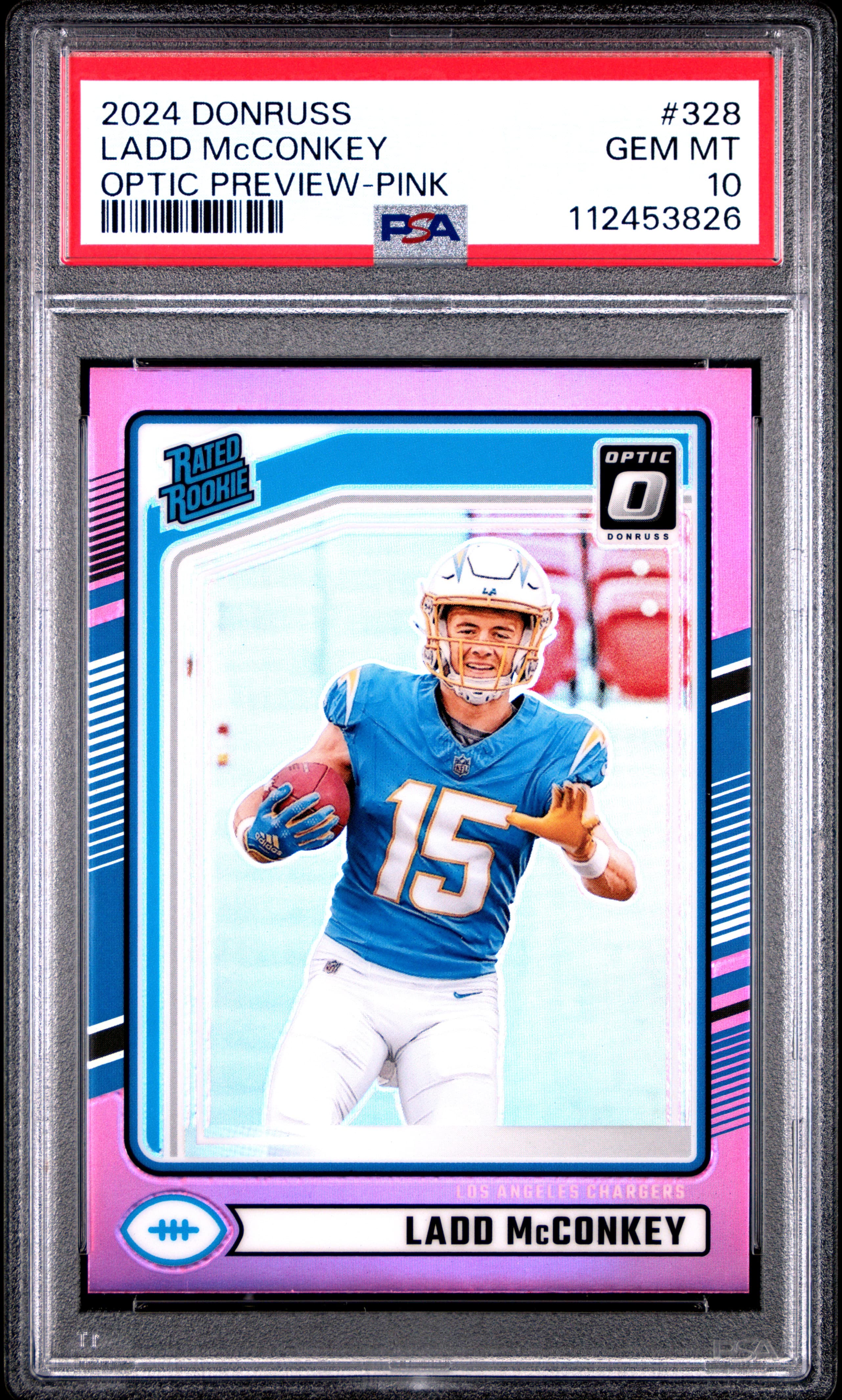 2024 PANINI DONRUSS LADD McCONKEY #328 OPTIC PREVIEW-PINK GEM MT 10 112453826