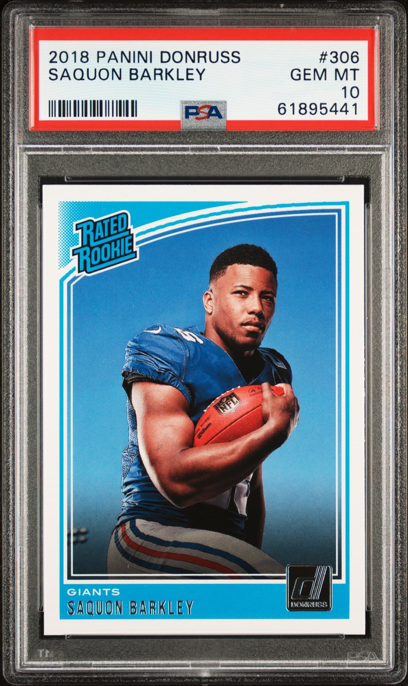 2018 PANINI DONRUSS SAQUON BARKLEY #306 GEM MT 10 61895441