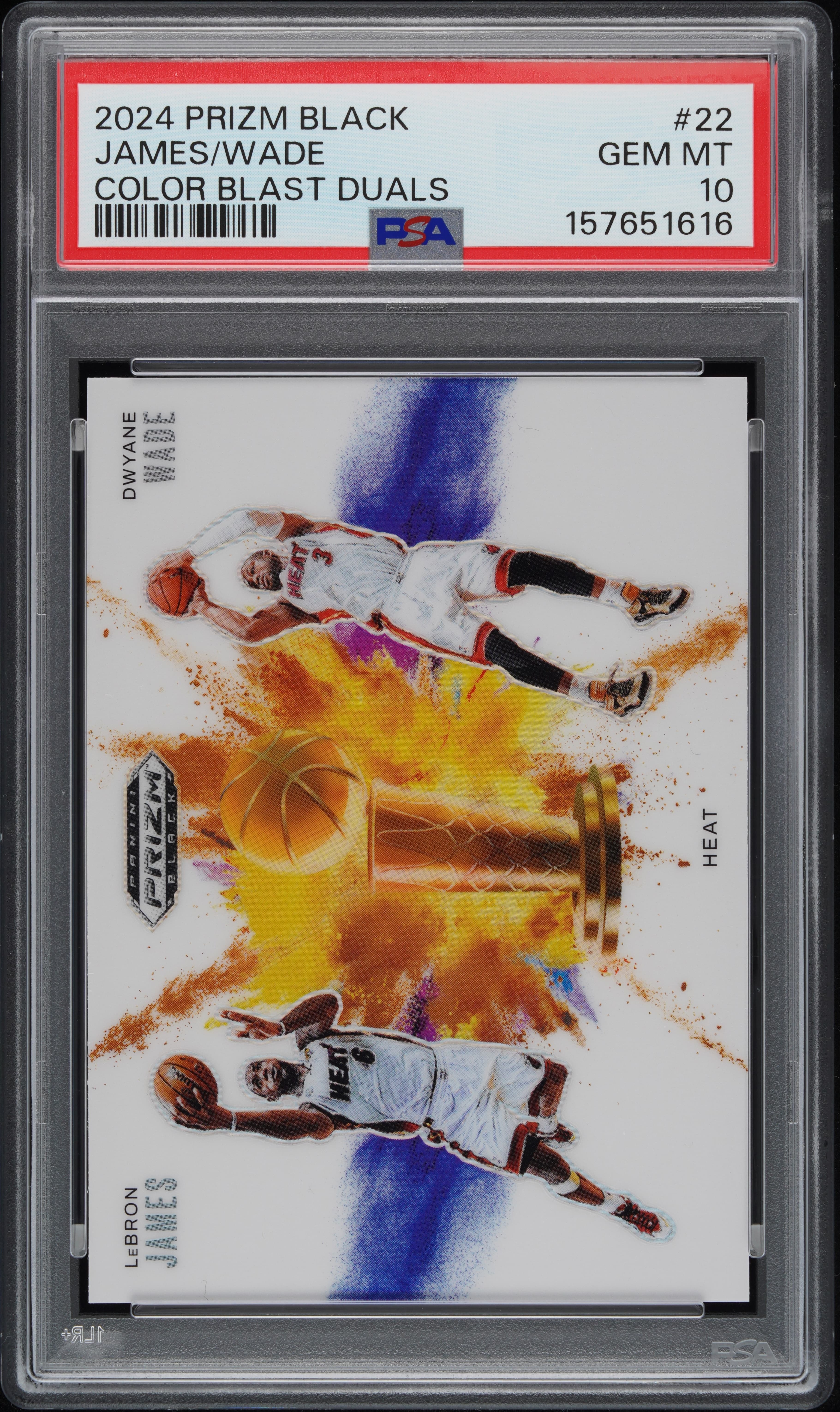 2024 PANINI PRIZM BLACK COLOR BLAST DUALS JAMES/WADE #22 GEM MT 10 157651616