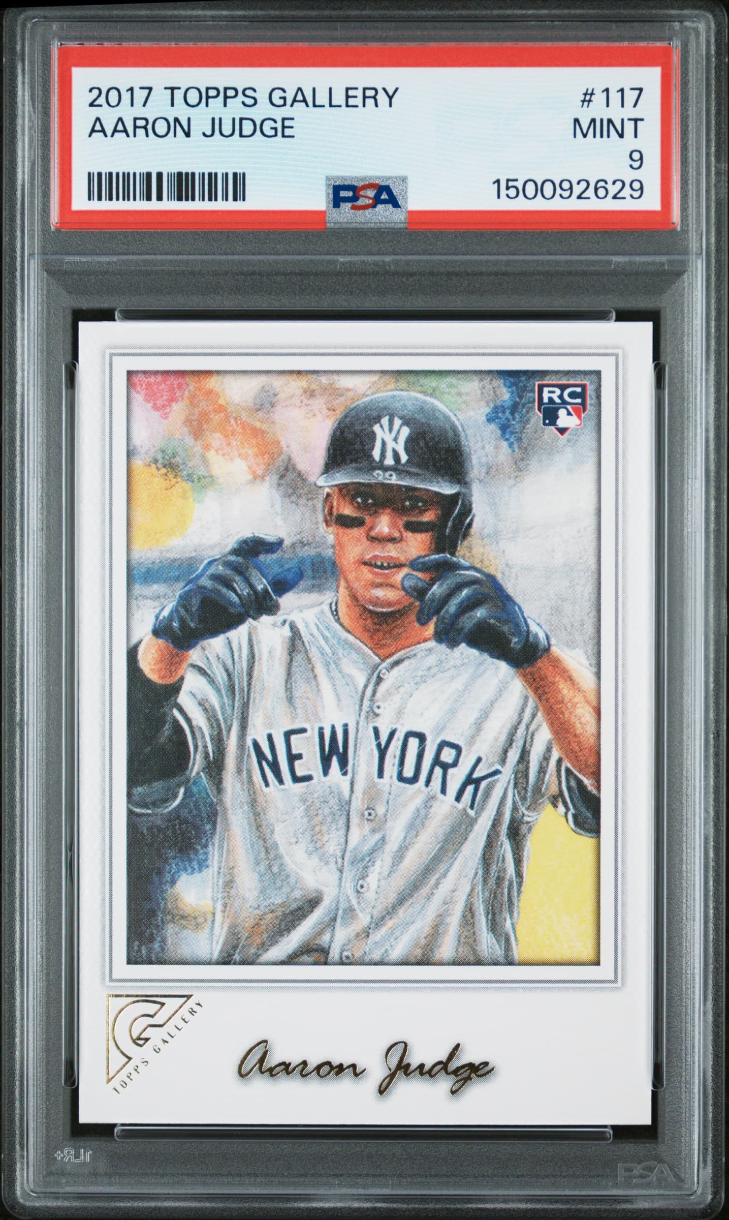 2017 TOPPS GALLERY AARON JUDGE #117 MINT 9 150092629