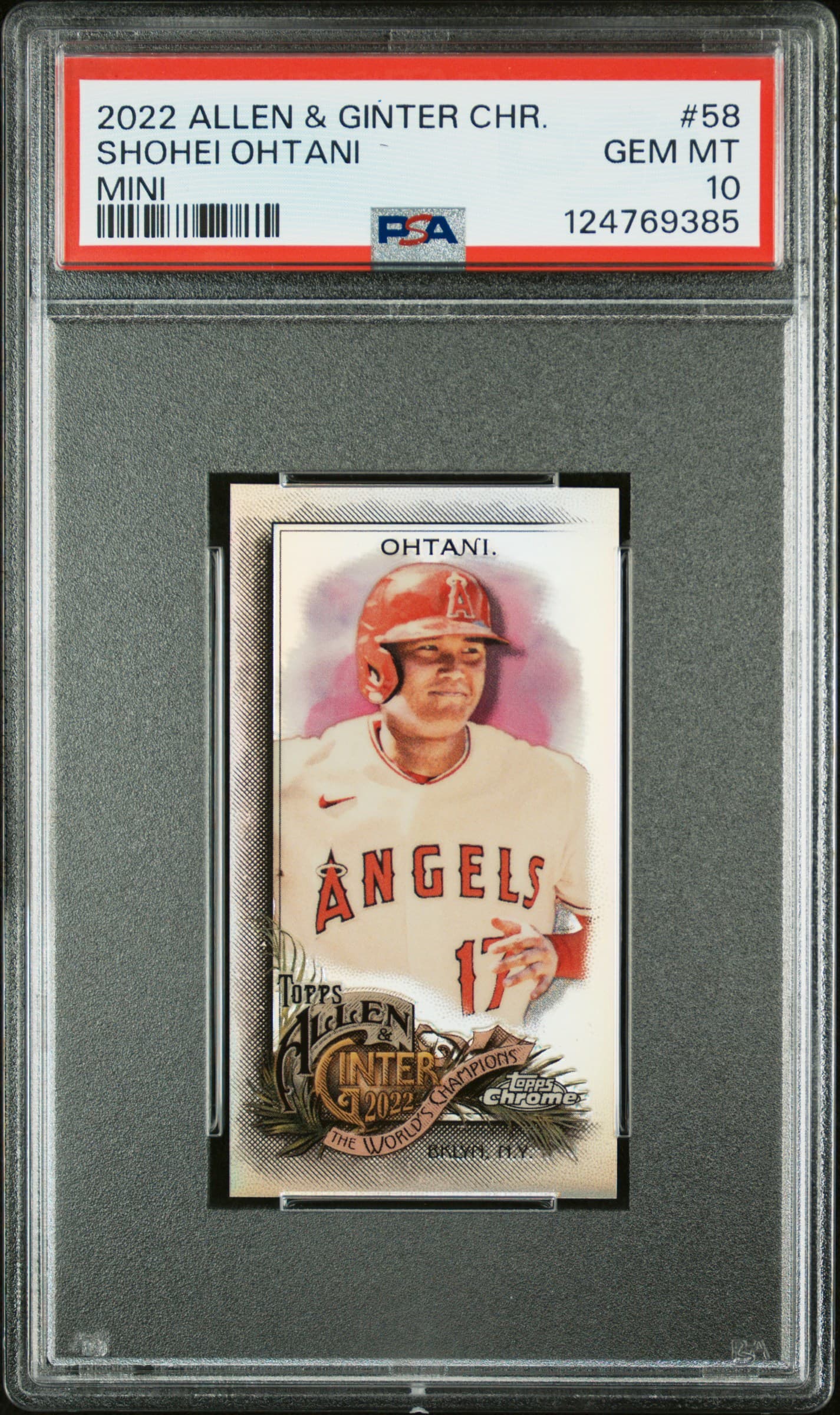2022 TOPPS ALLEN & GINTER CHROME SHOHEI OHTANI #58 MINI GEM MT 10 124769385