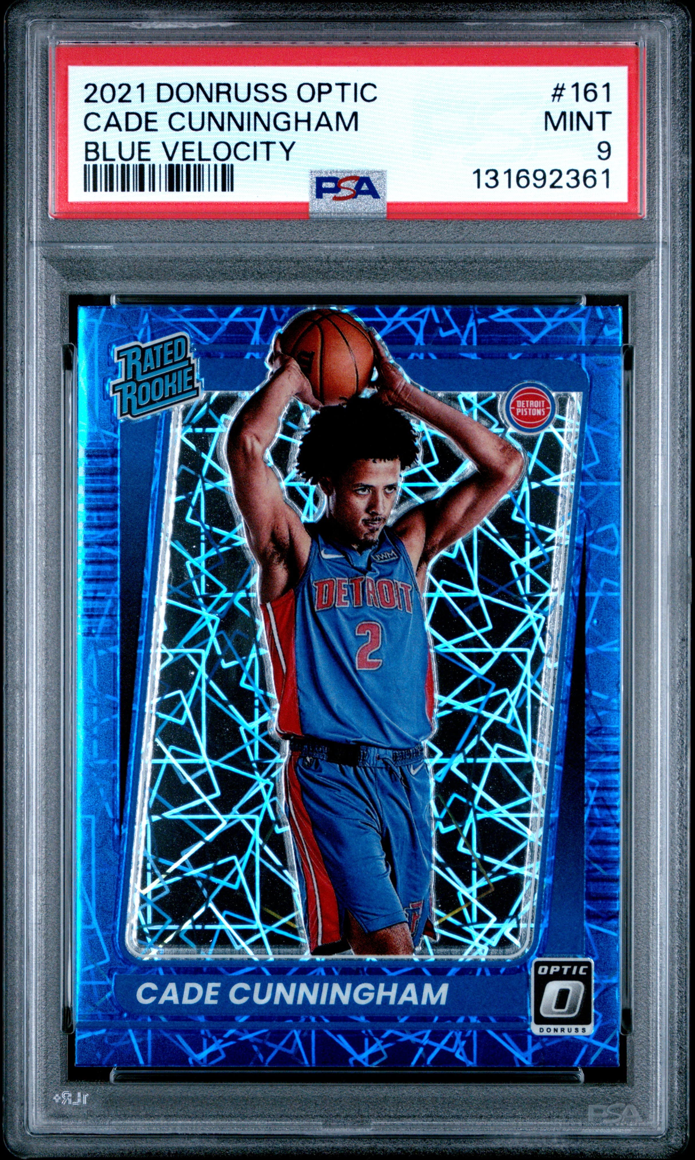 2021 PANINI DONRUSS OPTIC CADE CUNNINGHAM #161 BLUE VELOCITY MINT 9 131692361