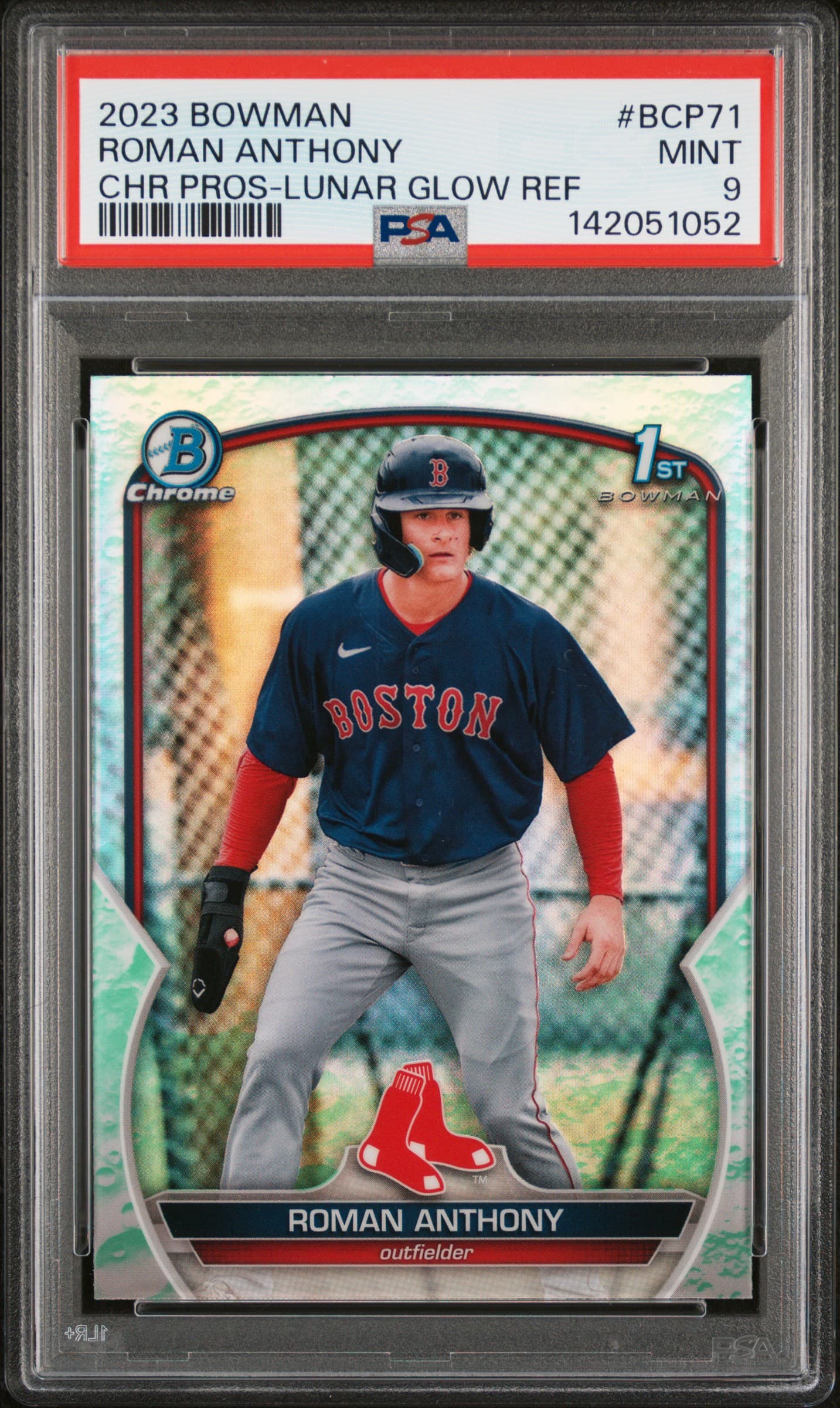 2023 BOWMAN CHROME PROSPECTS ROMAN ANTHONY #BCP71 CHR PROS-LUNAR GLOW REF MINT 9 142051052