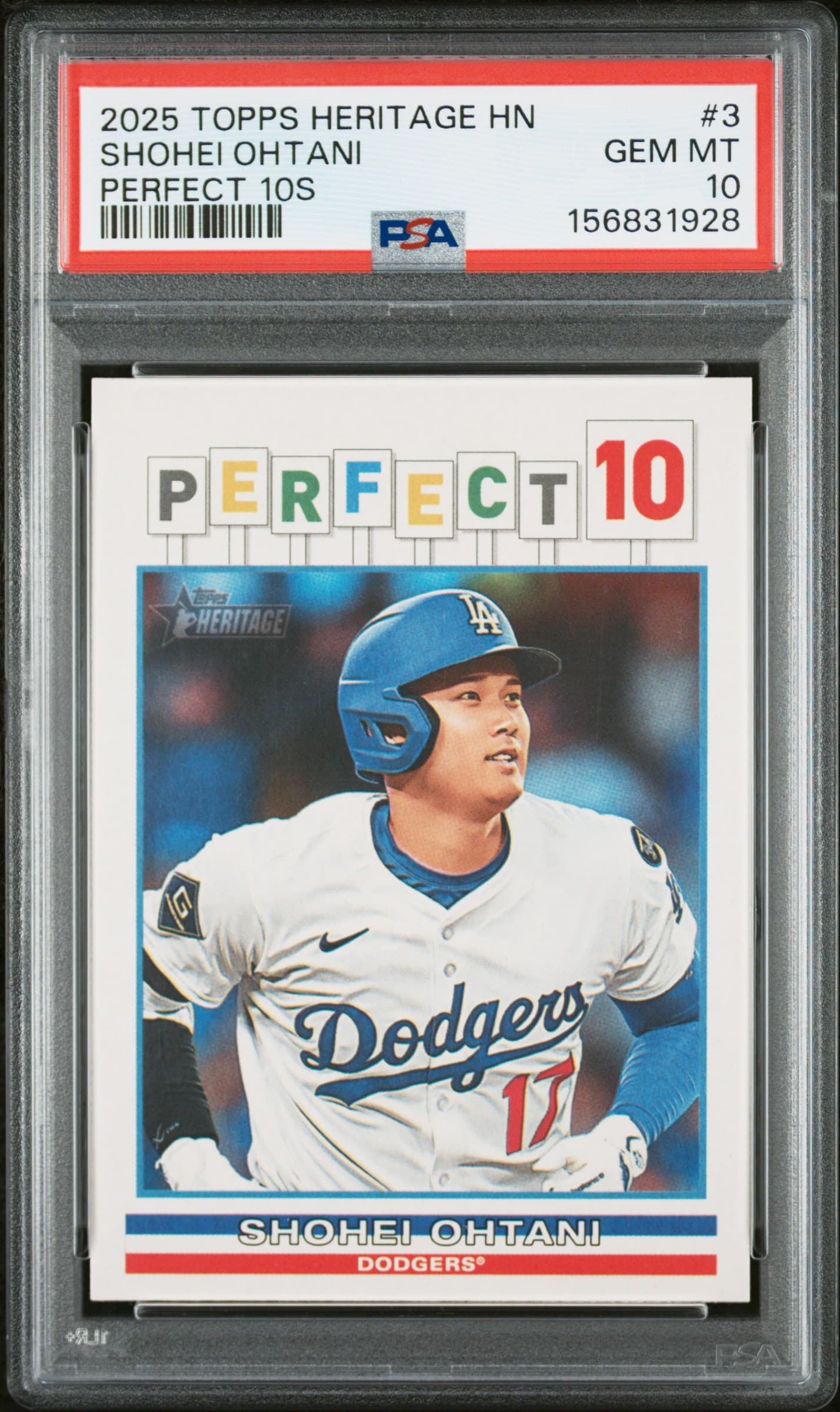 2025 TOPPS HERITAGE HIGH NUMBER PERFECT 10S SHOHEI OHTANI #3 GEM MT 10 156831928