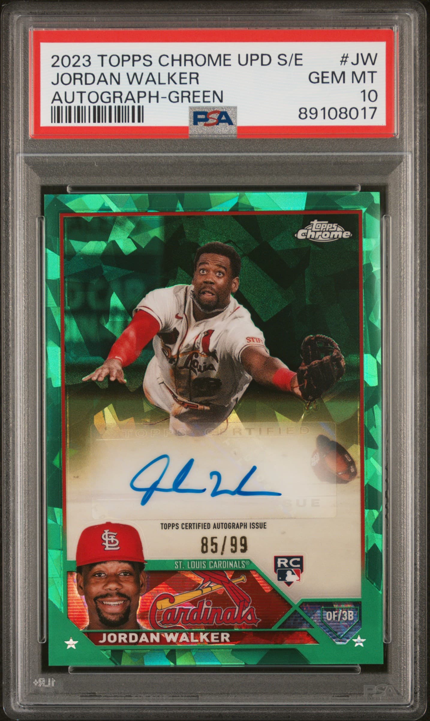 2023 TOPPS CHROME UPDATE SAPPHIRE EDITION AUTOGRAPH JORDAN WALKER #JW AUTOGRAPH-GREEN GEM MT 10 89108017