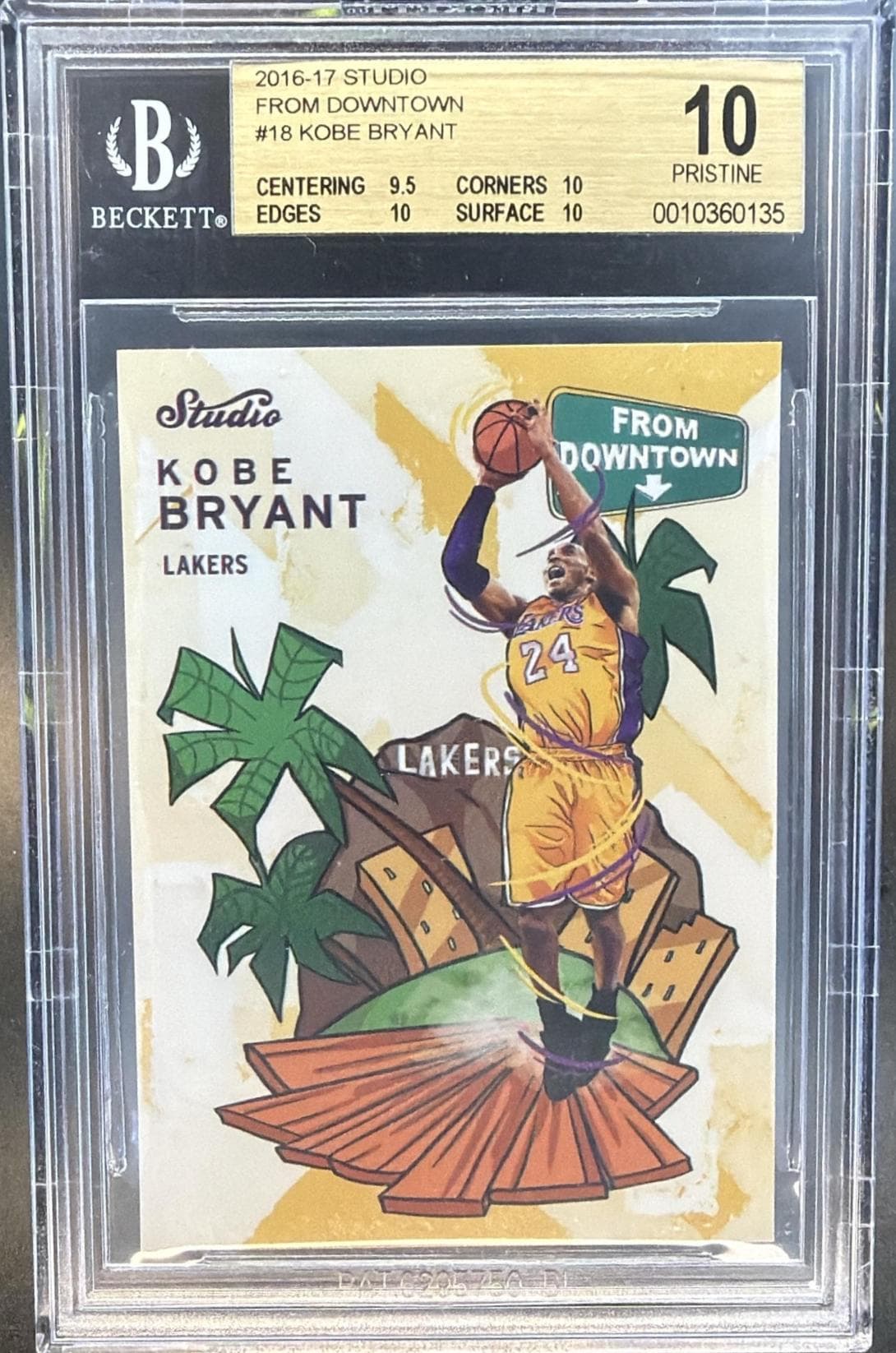 2016 Panini Studio From Downtown Kobe Bryant #FD18 BGS 10 PRISTINE