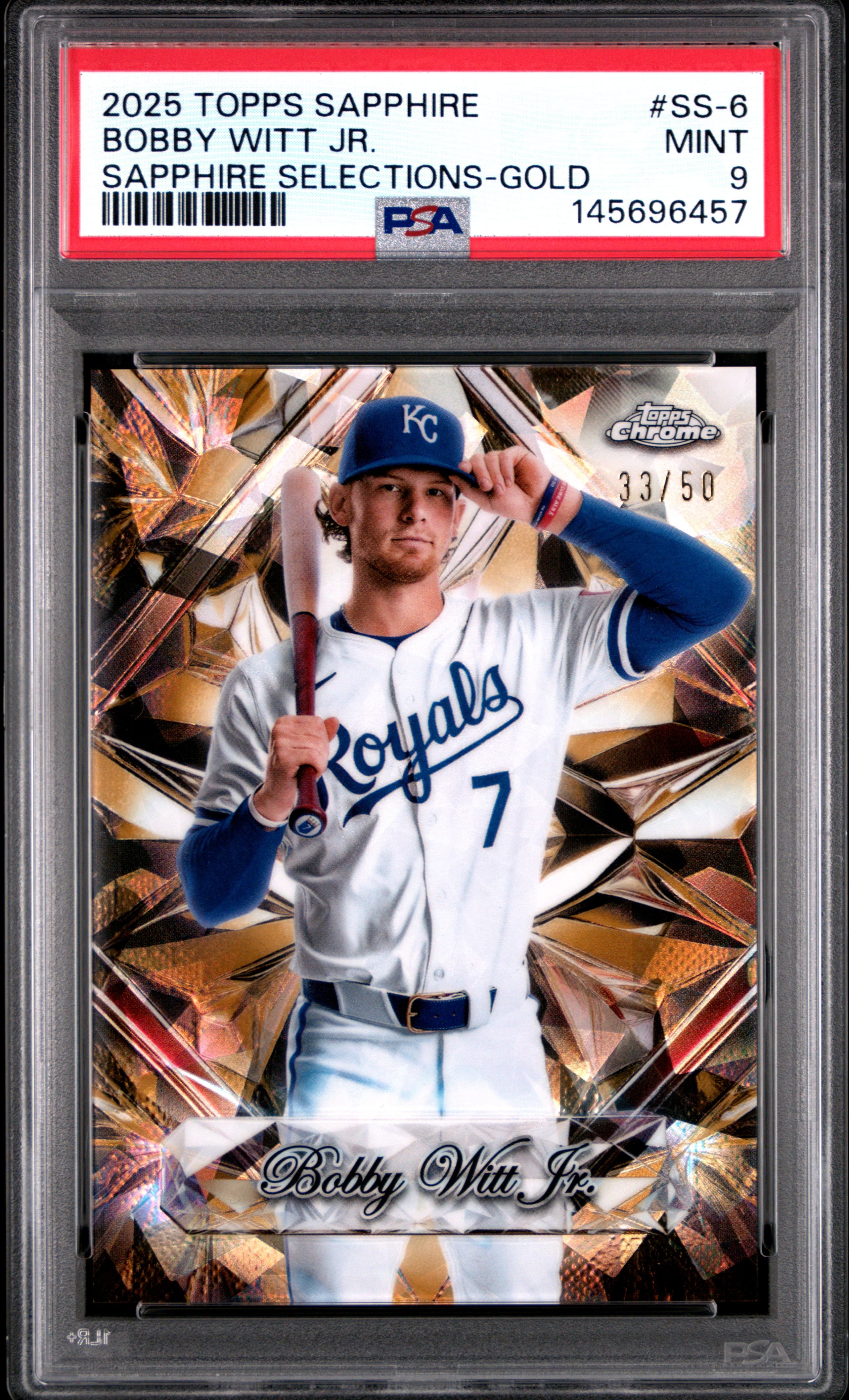 2025 TOPPS CHROME SAPPHIRE SAPPHIRE SELECTIONS BOBBY WITT JR. #SS-6 SAPPHIRE SELECTIONS-GOLD MINT 9 145696457