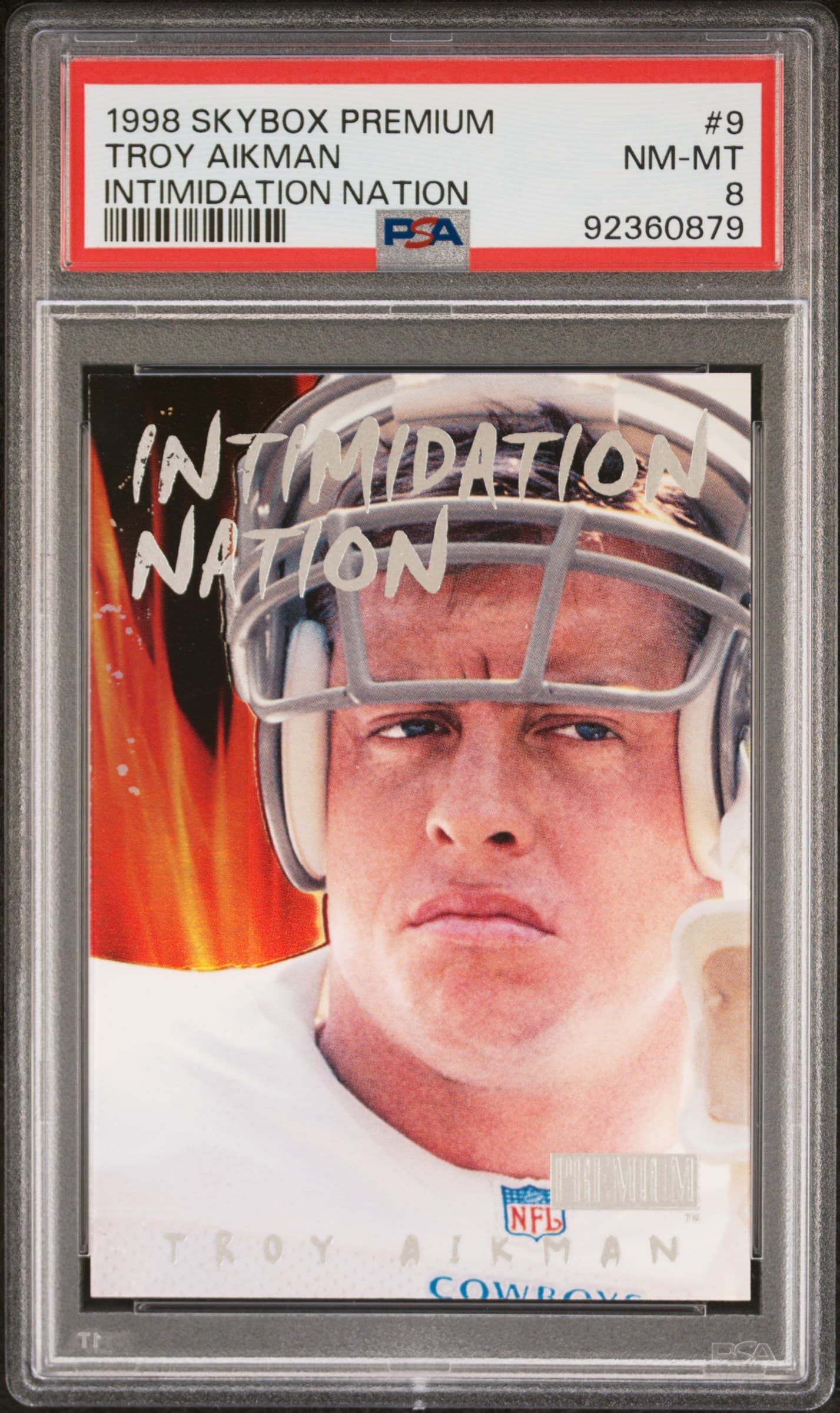 1998 SKYBOX PREMIUM INTIMIDATION NATION TROY AIKMAN #9 INTIMIDATION NATION NM-MT 8 92360879