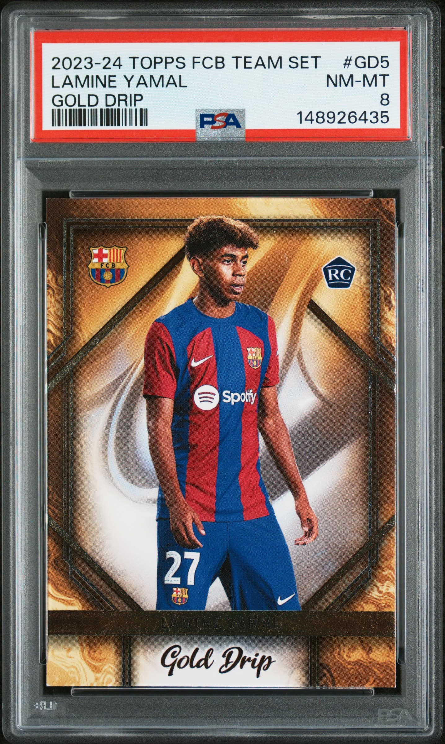2023 TOPPS FC BARCELONA TEAM SET GOLD DRIP LAMINE YAMAL #GD5 NM-MT 8 148926435