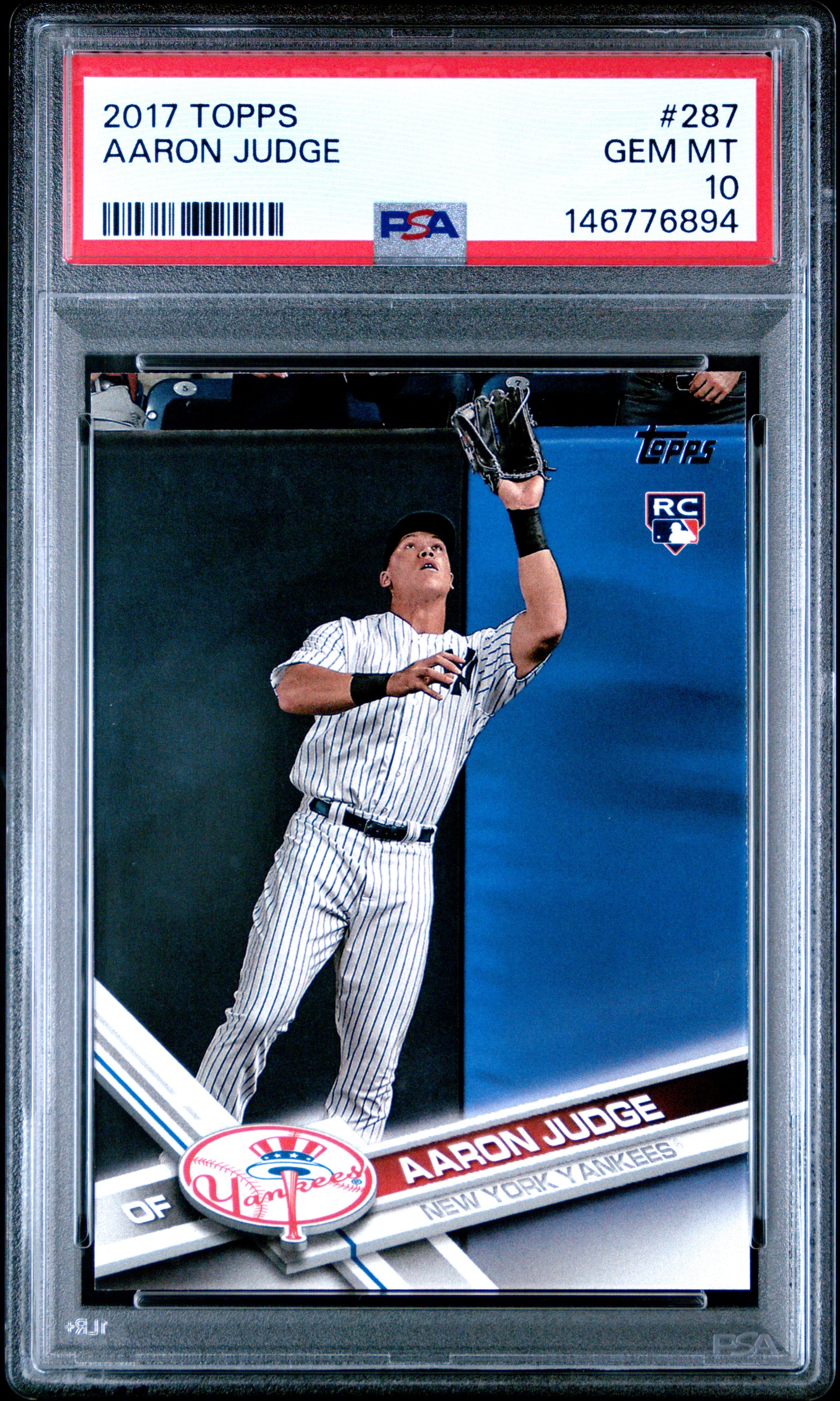 2017 TOPPS AARON JUDGE #287 GEM MT 10 146776894