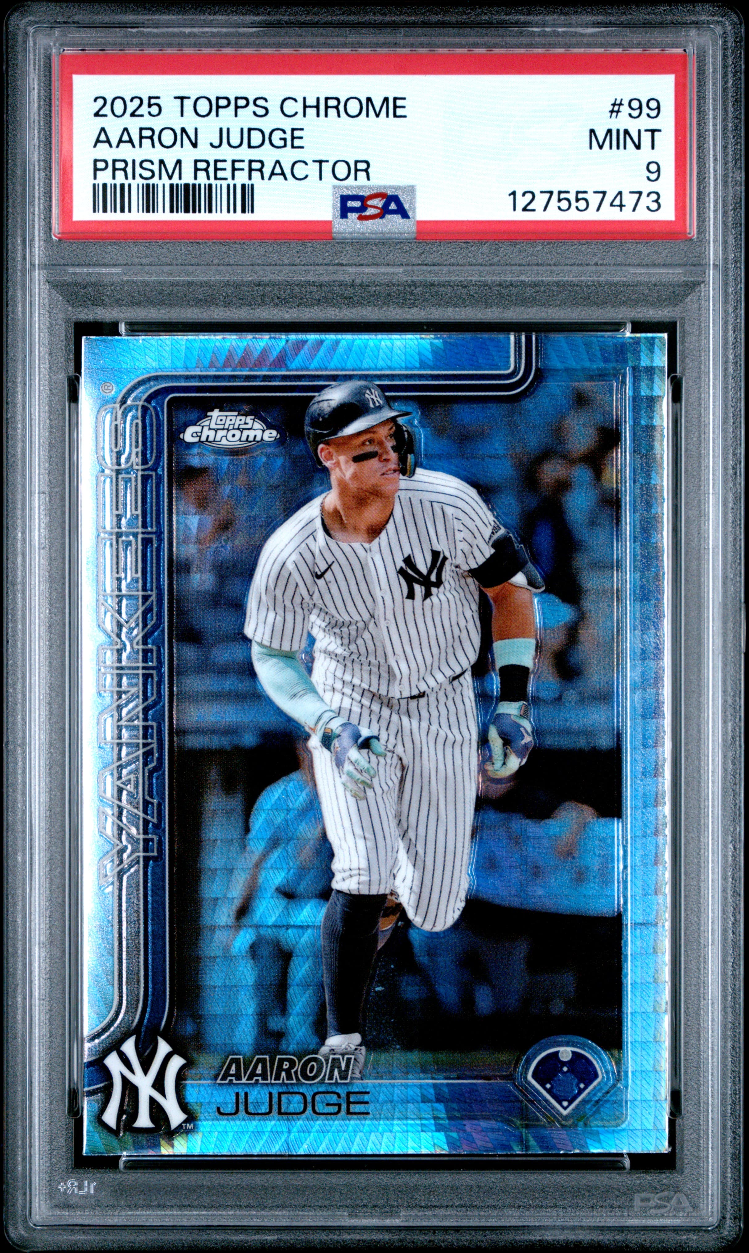 2025 TOPPS CHROME AARON JUDGE #99 PRISM REFRACTOR MINT 9 127557473