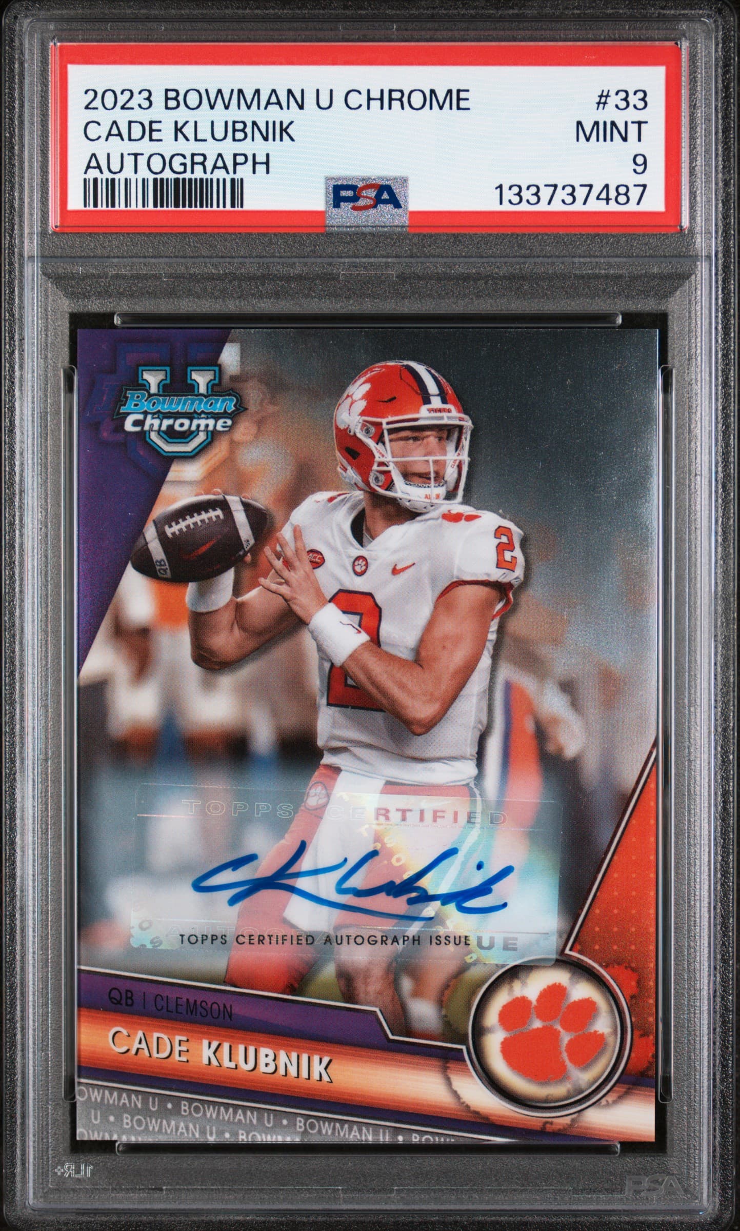 2023 BOWMAN UNIVERSITY CHROME CADE KLUBNIK #33 AUTOGRAPH MINT 9 133737487