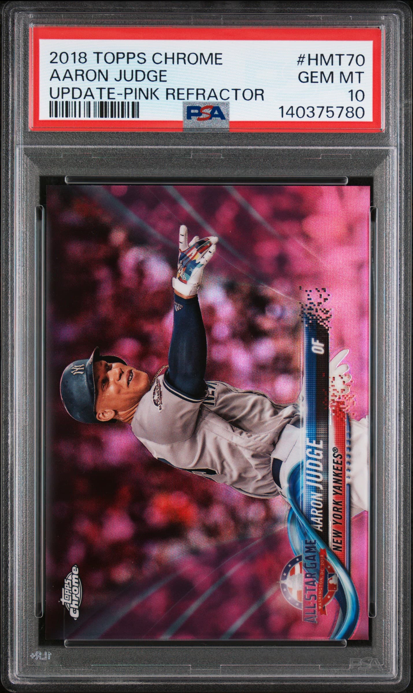 2018 TOPPS CHROME UPDATE AARON JUDGE #HMT70 UPDATE-PINK REFRACTOR GEM MT 10 140375780