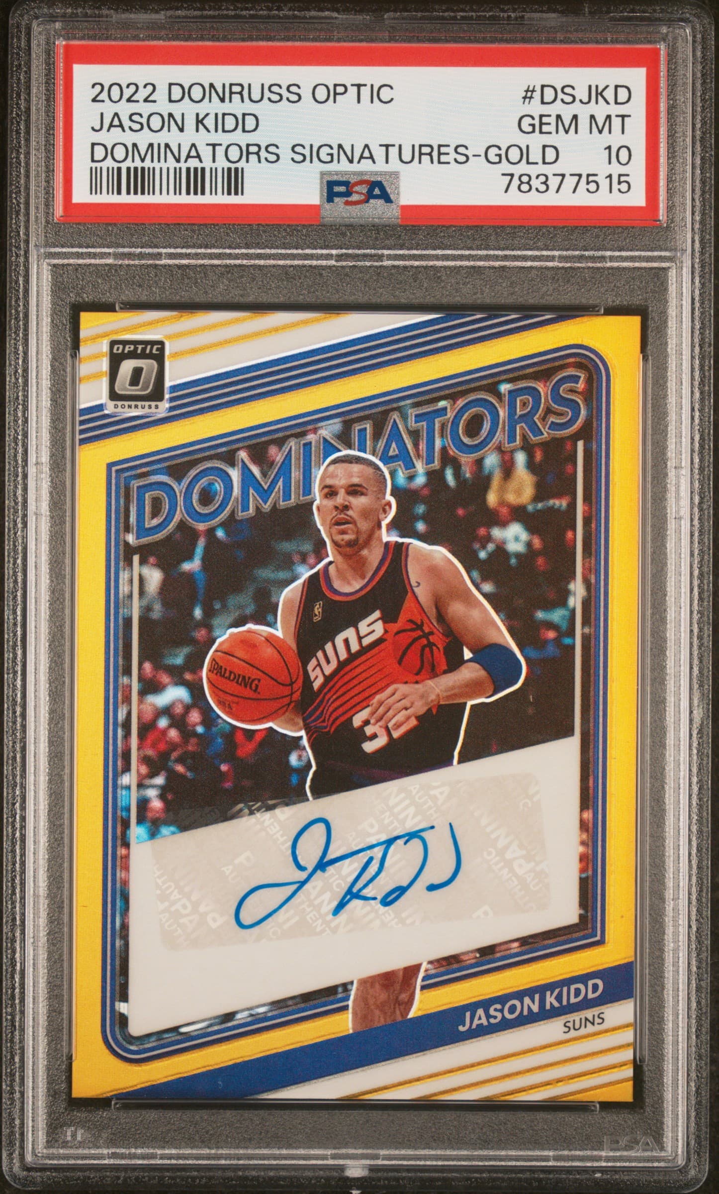 2022 PANINI DONRUSS OPTIC DOMINATORS SIGNATURES JASON KIDD #DSJKD DOMINATORS SIGNATURES-GOLD GEM MT 10 78377515