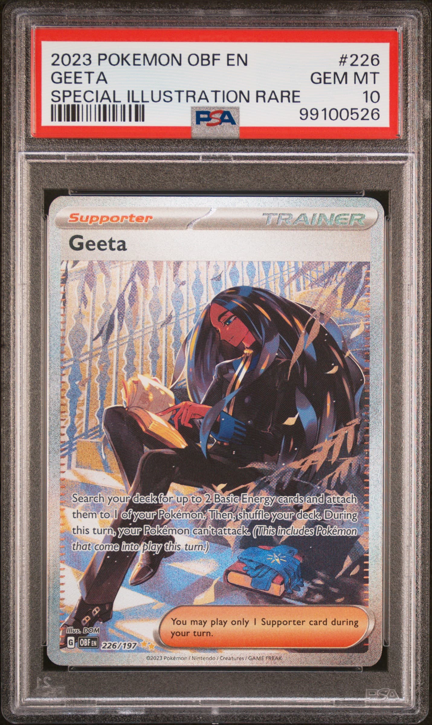 2023 POKEMON OBF EN-OBSIDIAN FLAMES GEETA #226 SPECIAL ILLUSTRATION RARE GEM MT 10 99100526