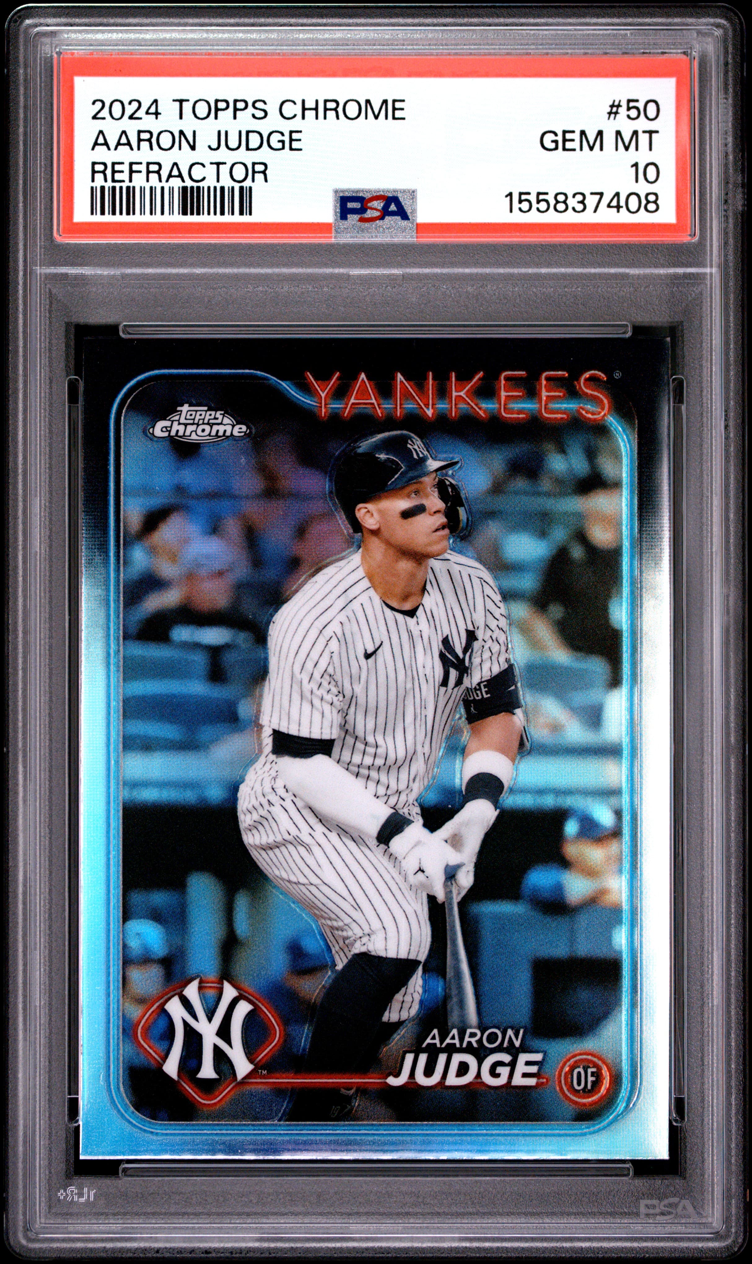 2024 TOPPS CHROME AARON JUDGE #50 REFRACTOR GEM MT 10 155837408
