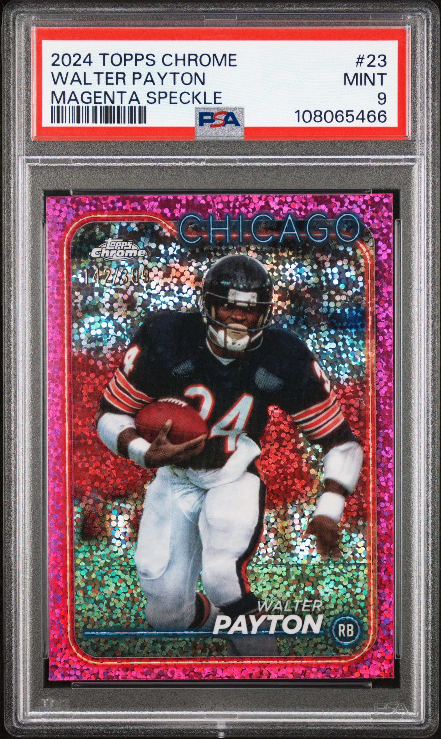 2024 TOPPS CHROME WALTER PAYTON #23 MAGENTA SPECKLE MINT 9 108065466