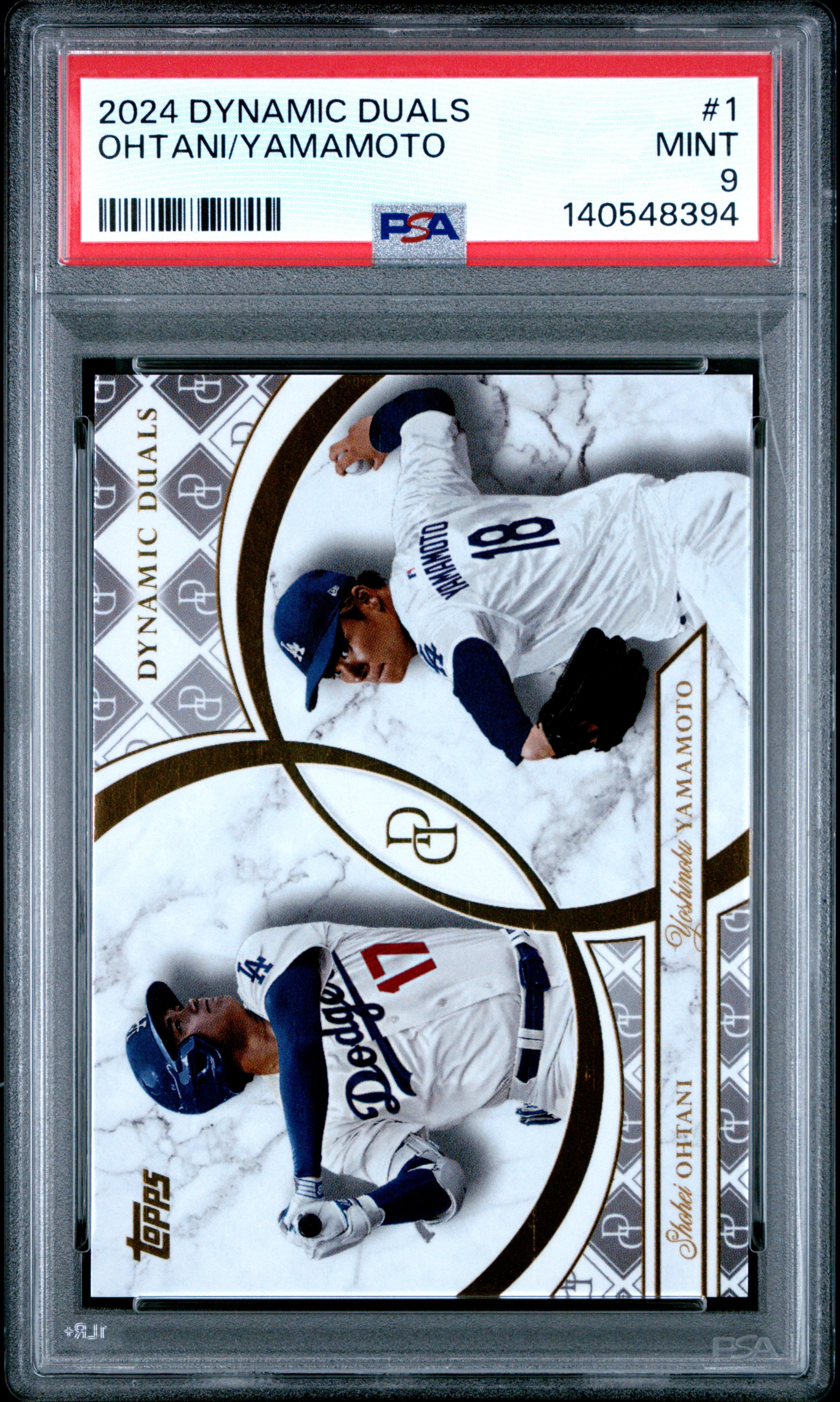 2024 TOPPS DYNAMIC DUALS OHTANI/YAMAMOTO #1 MINT 9 140548394
