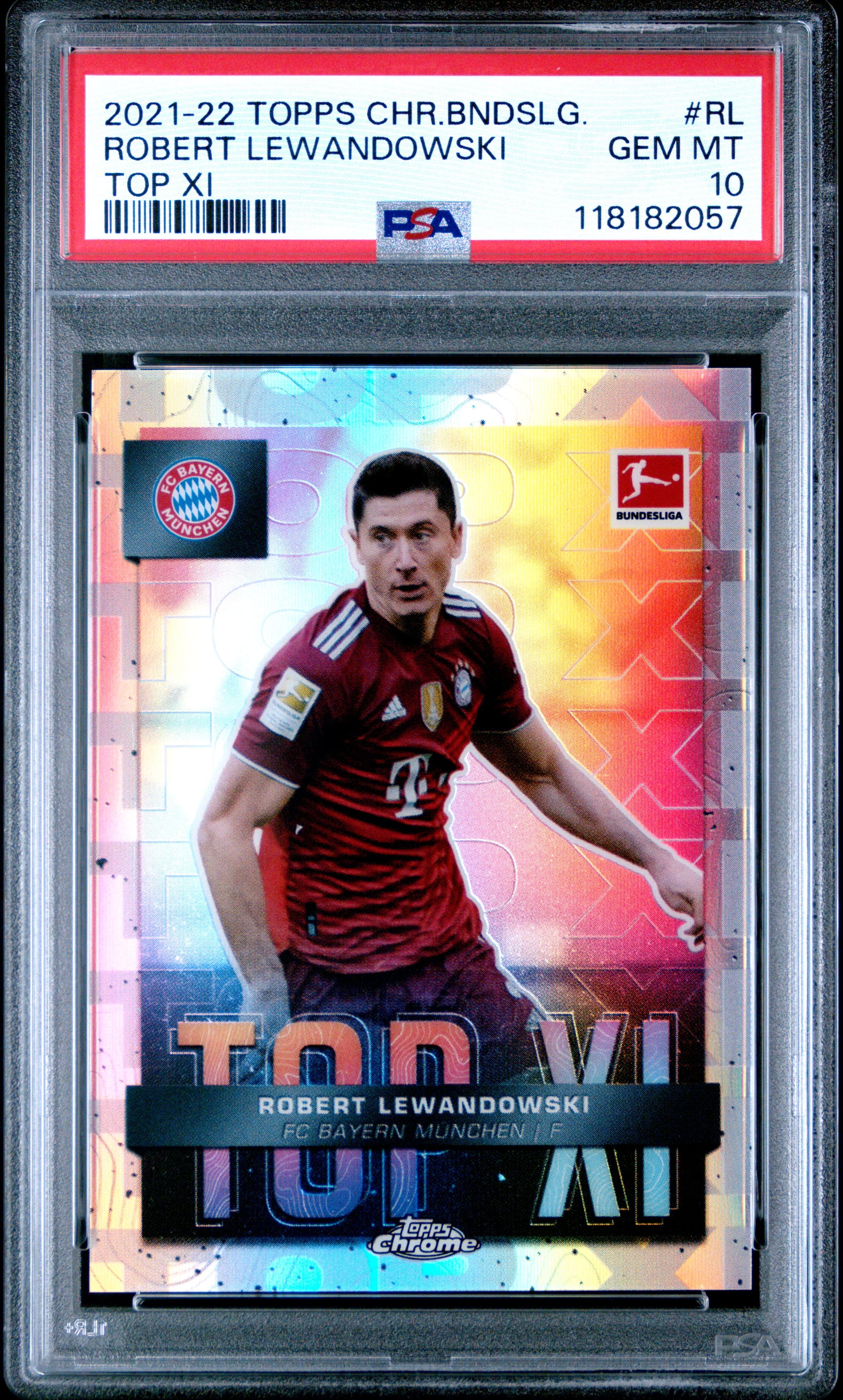 2021 TOPPS CHROME BUNDESLIGA TOP XI ROBERT LEWANDOWSKI #RL TOP XI GEM MT 10 118182057