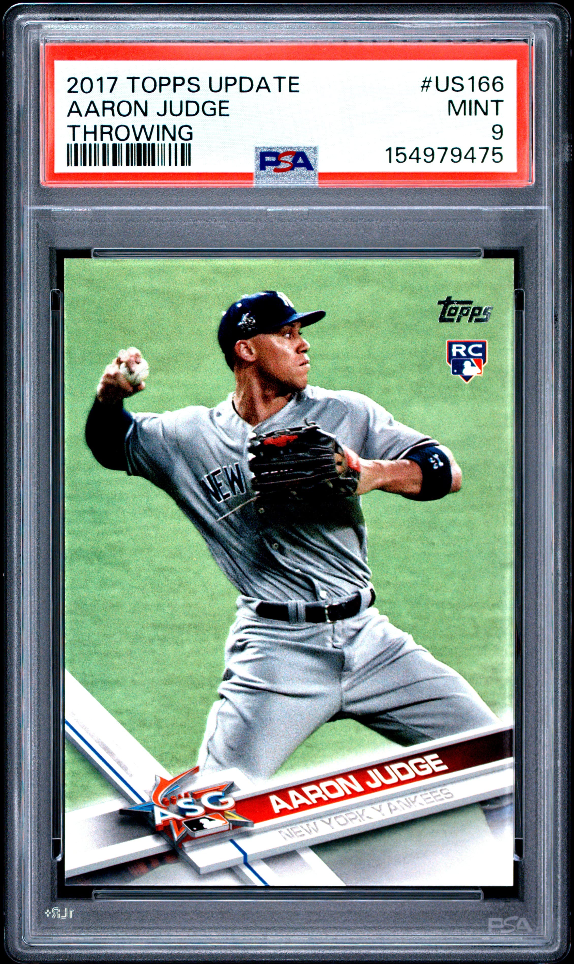 2017 TOPPS UPDATE AARON JUDGE #US166 THROWING MINT 9 154979475