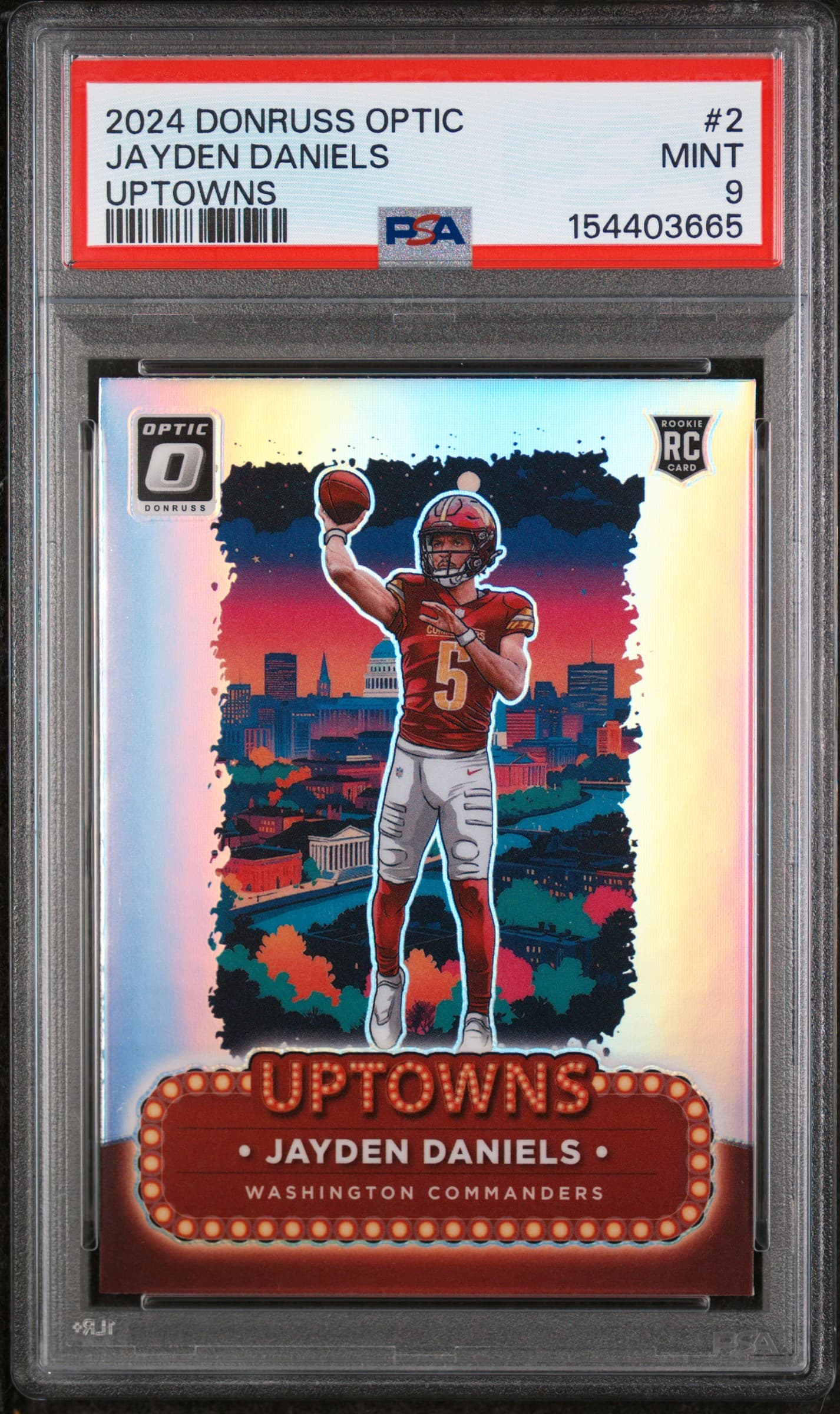 2024 PANINI DONRUSS OPTIC UPTOWNS JAYDEN DANIELS #2 MINT 9 154403665
