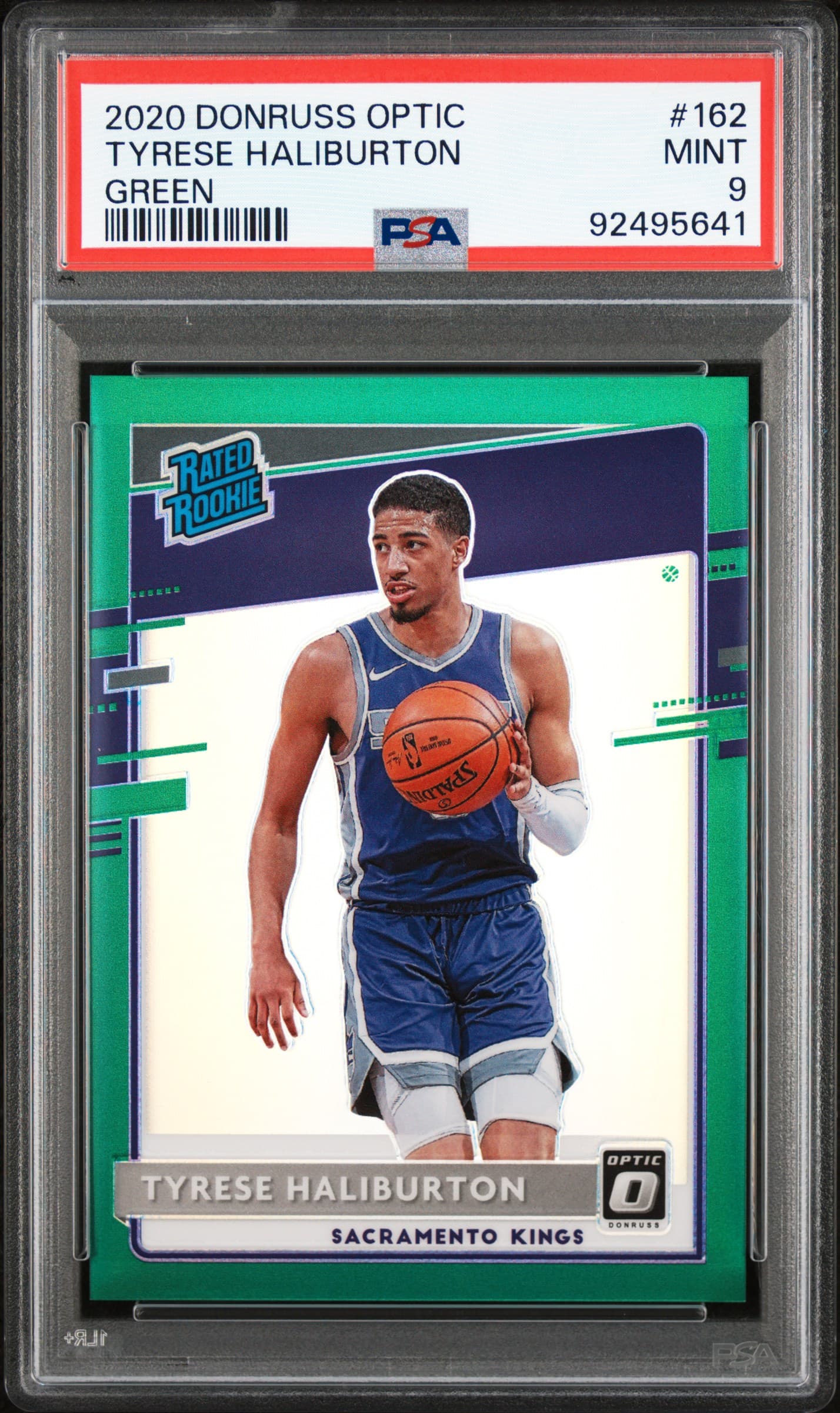 2020 PANINI DONRUSS OPTIC TYRESE HALIBURTON #162 GREEN MINT 9 92495641