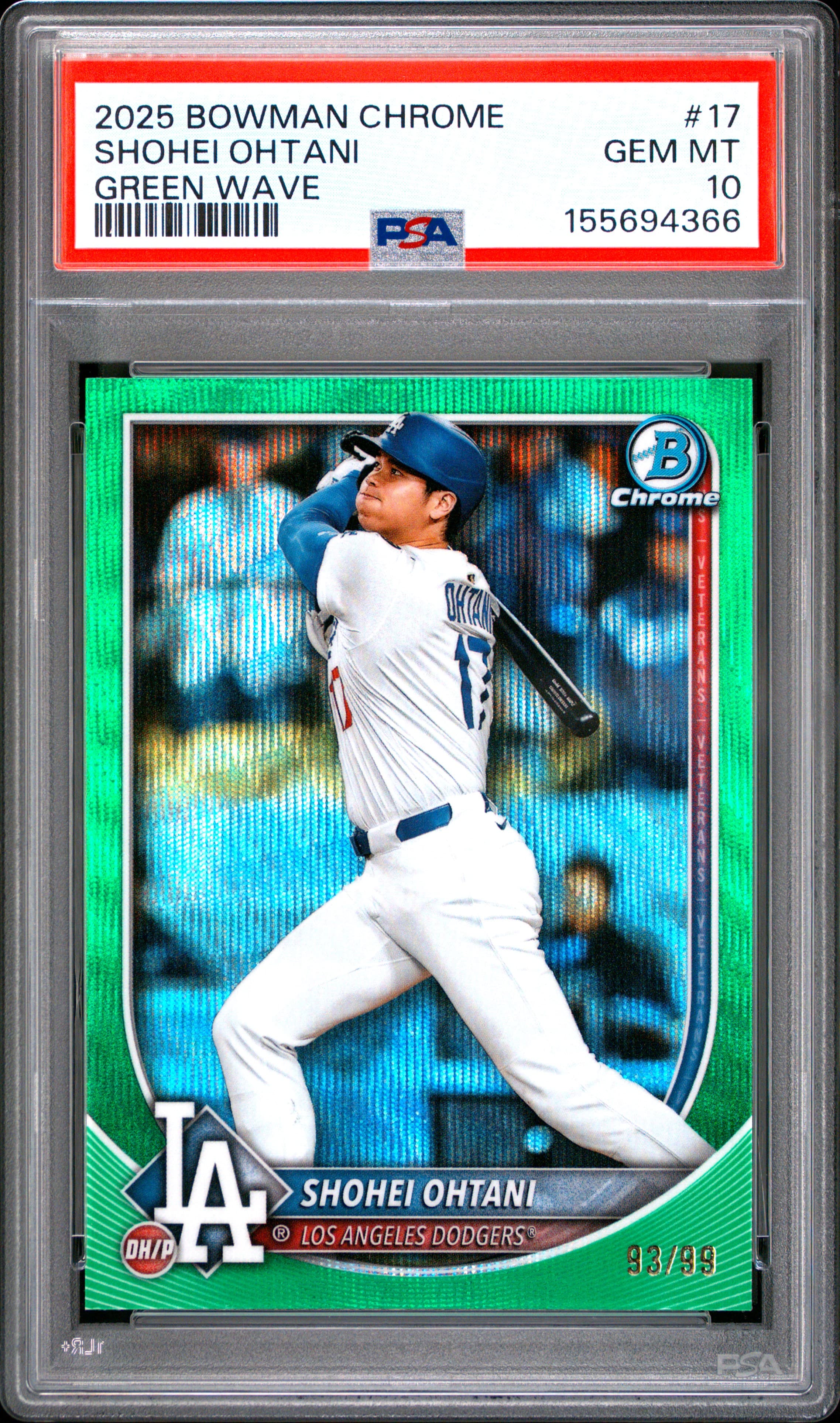 2025 BOWMAN CHROME SHOHEI OHTANI #17 GREEN WAVE GEM MT 10 155694366