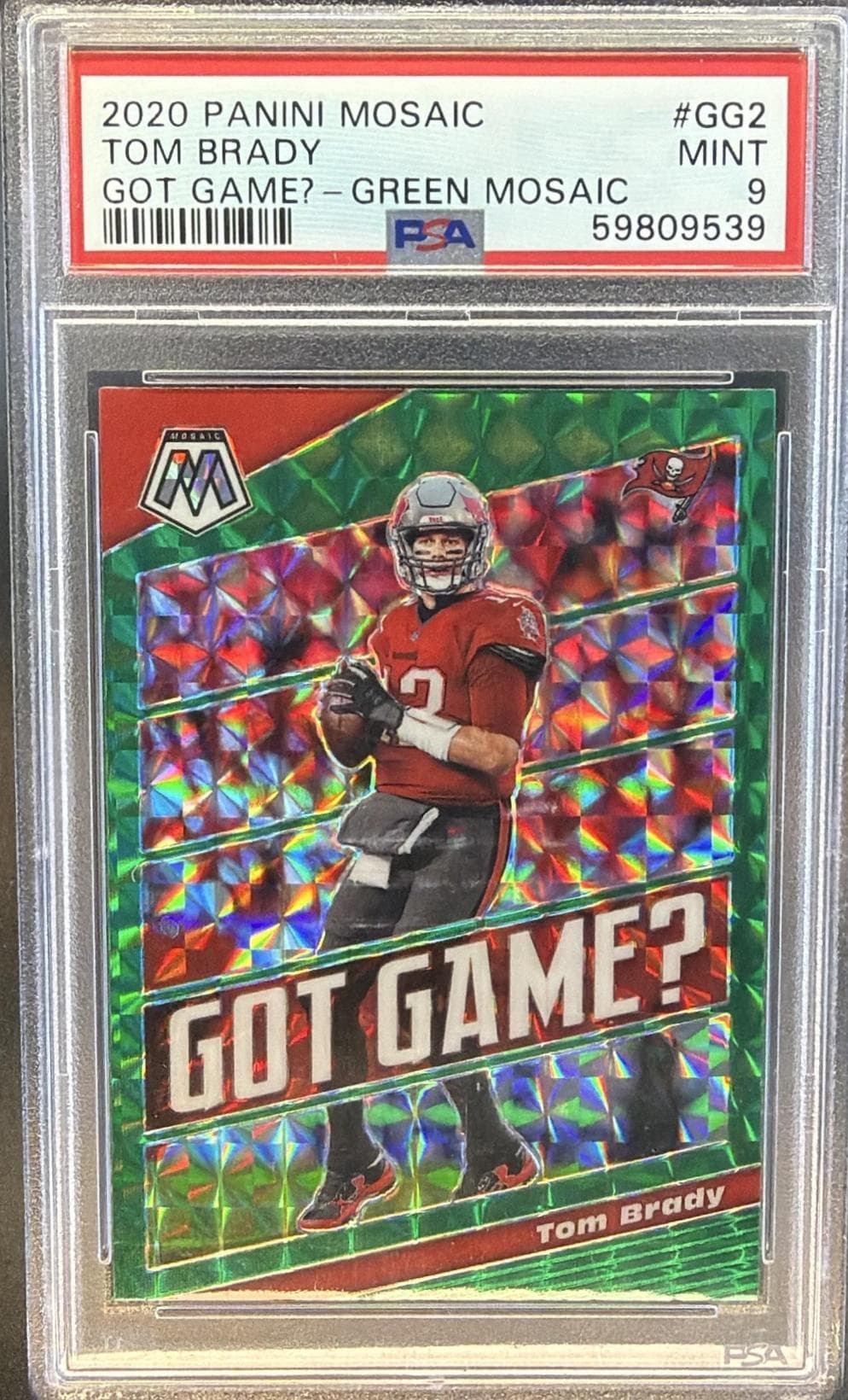 2020 PANINI MOSAIC GOT GAME? TOM BRADY #GG2 GOT GAME?-GREEN MOSAIC MINT 9 59809539