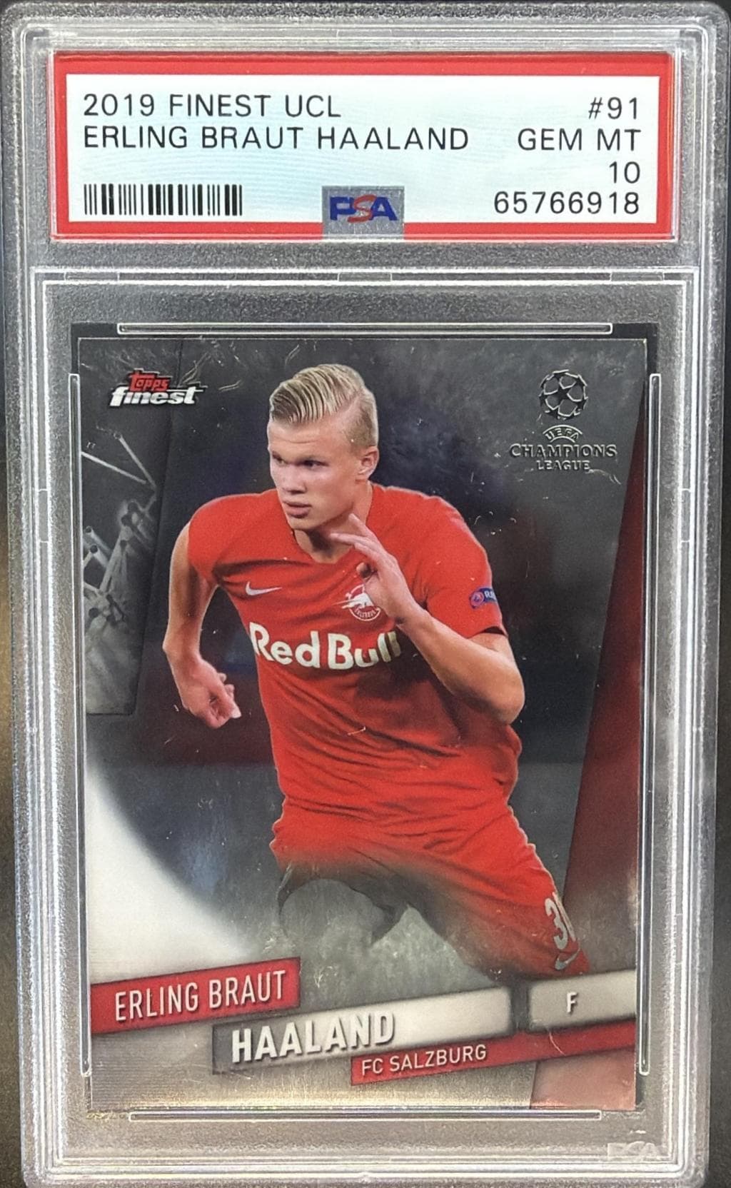 2019 FINEST UEFA CHAMPIONS LEAGUE ERLING BRAUT HAALAND #91 GEM MT 10 65766918