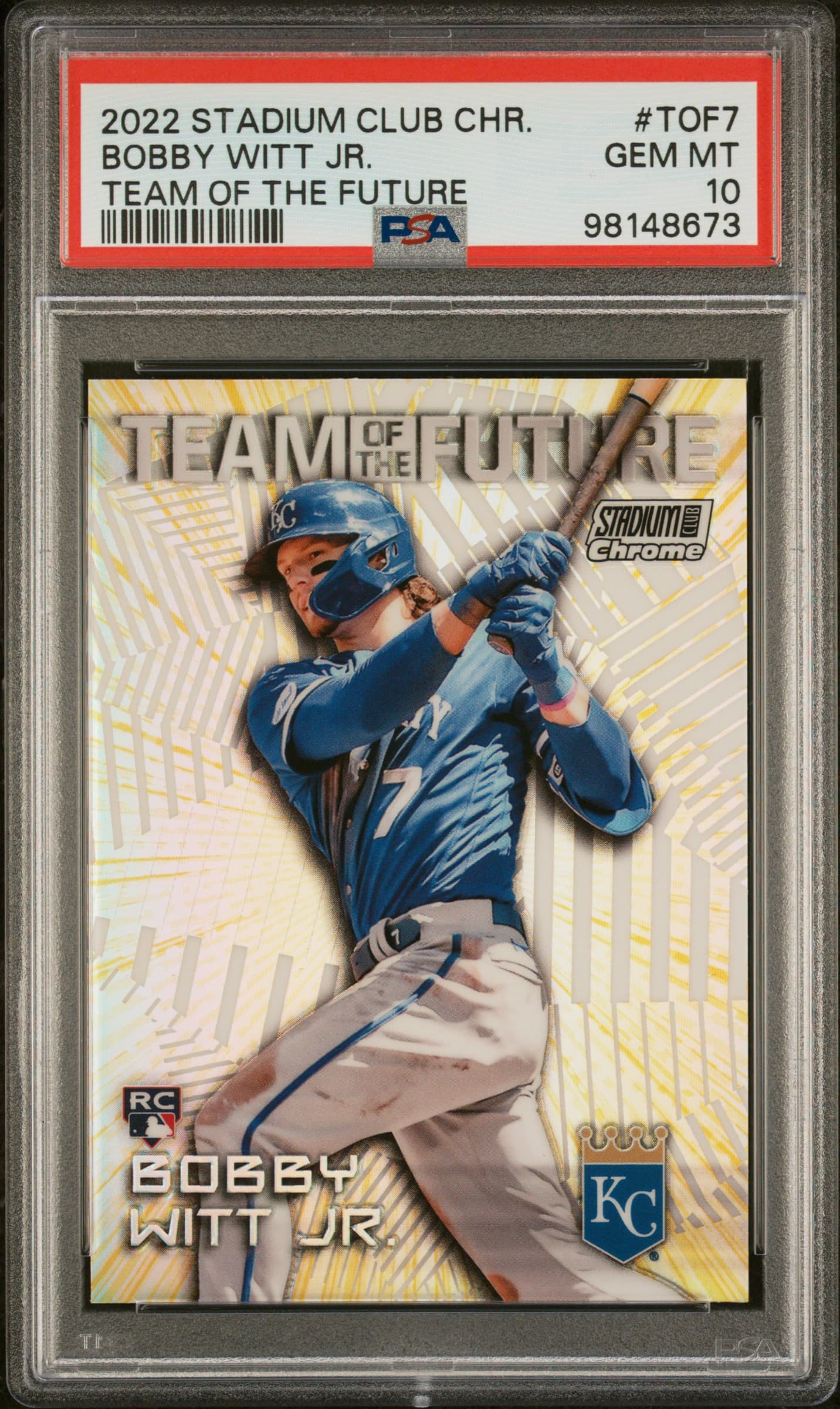 2022 TOPPS STADIUM CLUB CHROME TEAM OF THE FUTURE BOBBY WITT JR. #TOF7 TEAM OF THE FUTURE GEM MT 10 98148673