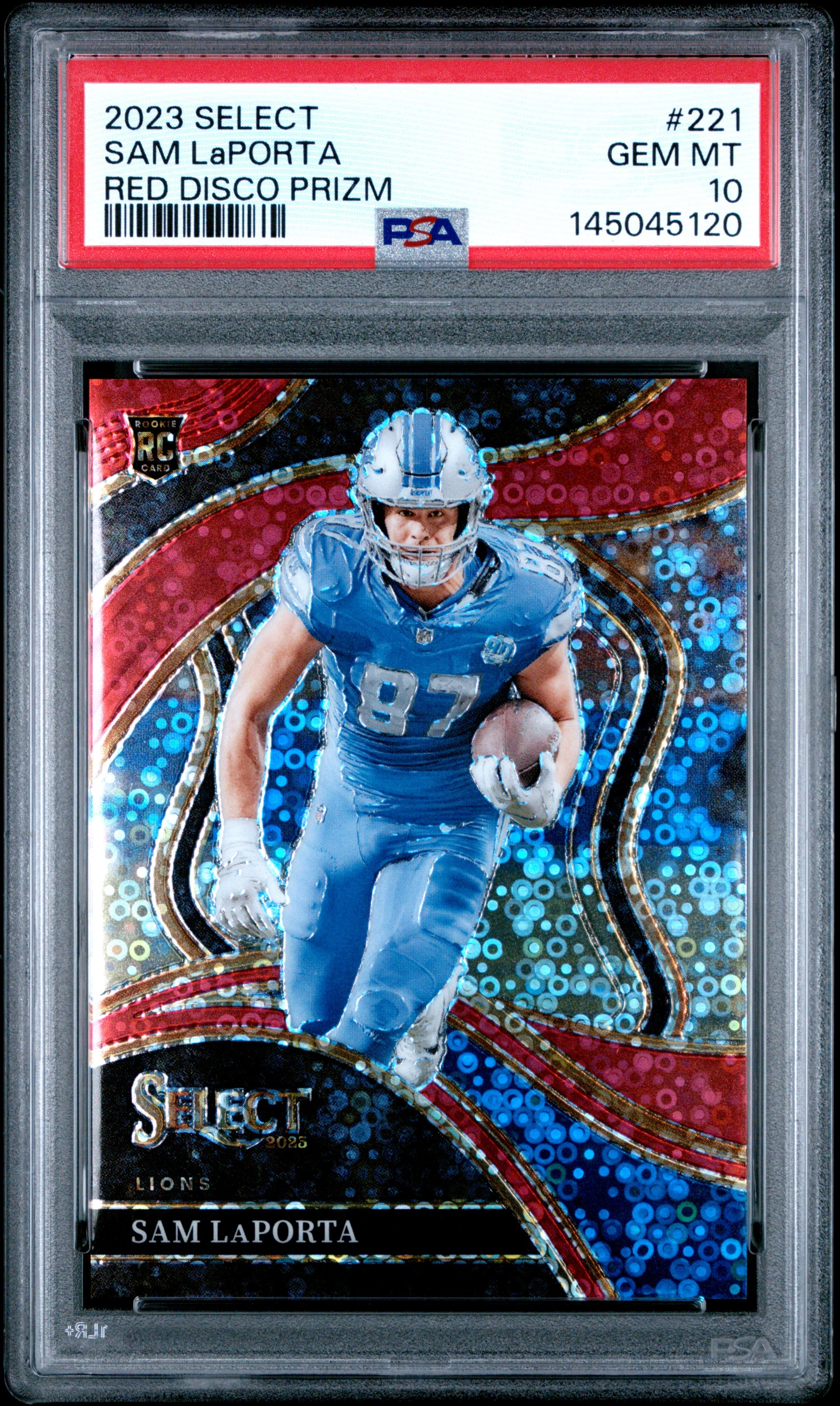 2023 PANINI SELECT SAM LaPORTA #221 RED DISCO PRIZM GEM MT 10 145045120