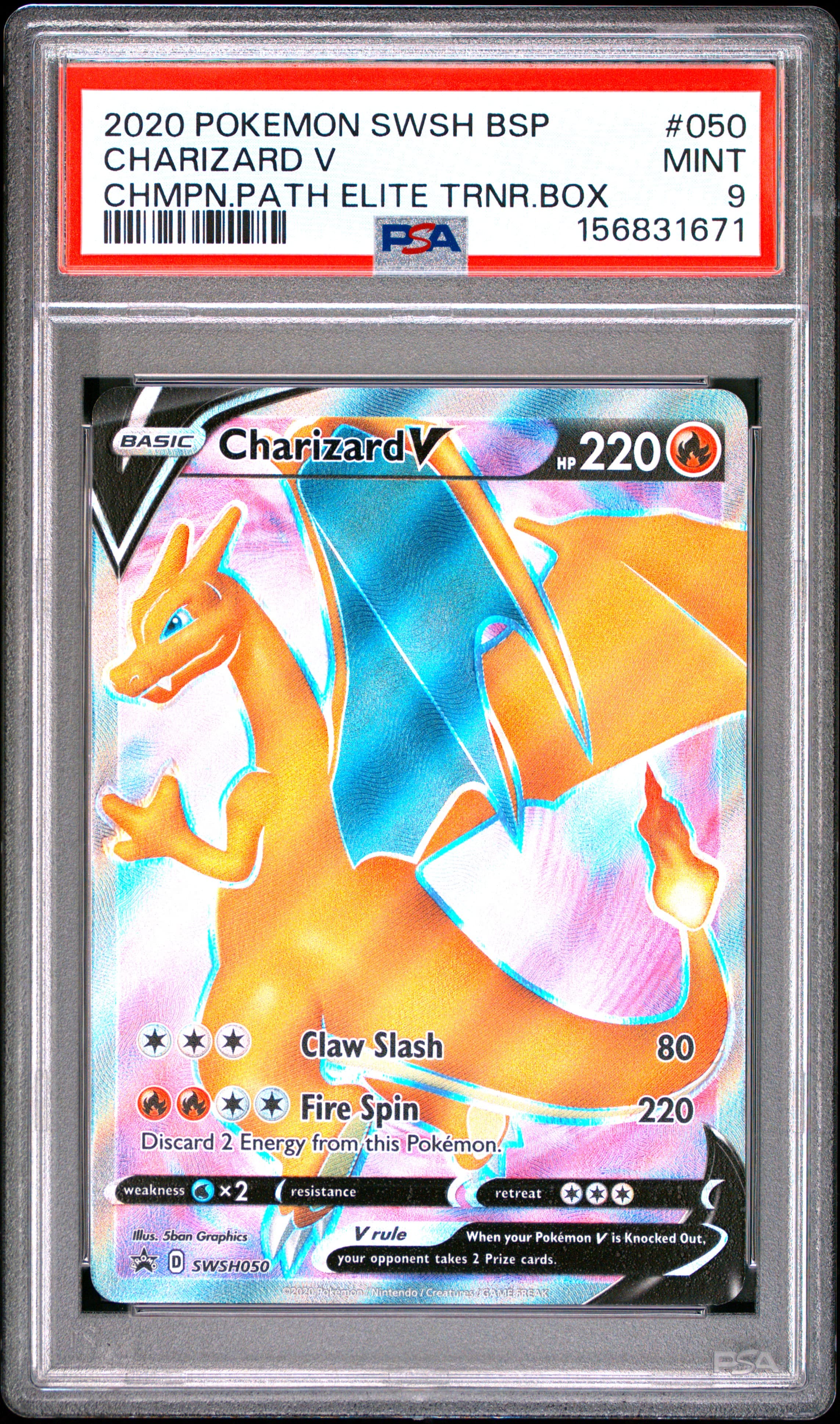 2020 POKEMON SWSH BLACK STAR PROMO CHARIZARD V #050 CHMPN.PATH ELITE TRNR.BOX MINT 9 156831671